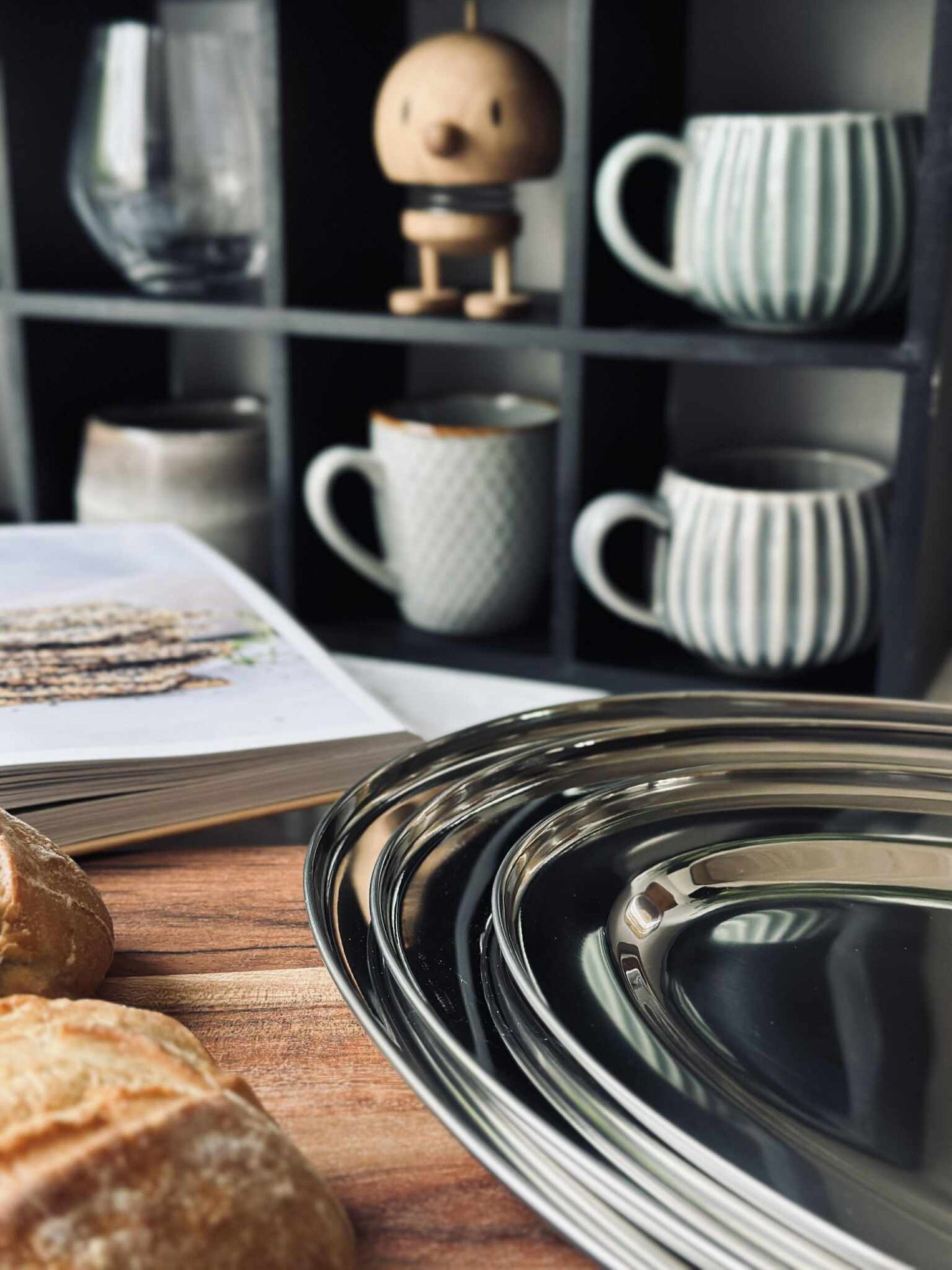 Ovalt fad Rustfrit Stål - Sæt med 3 stk.