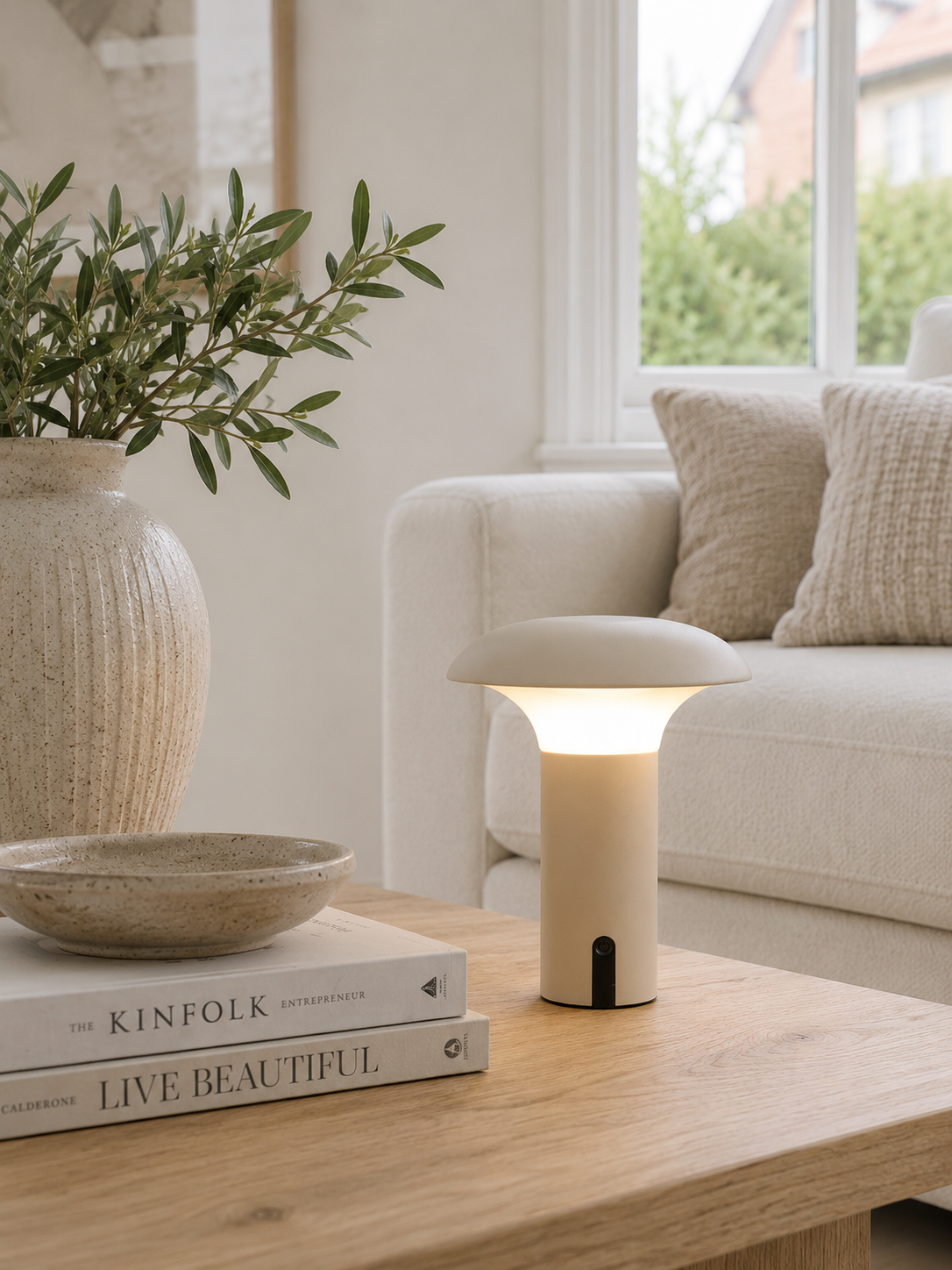 Genopladelig lampe til inde og ude