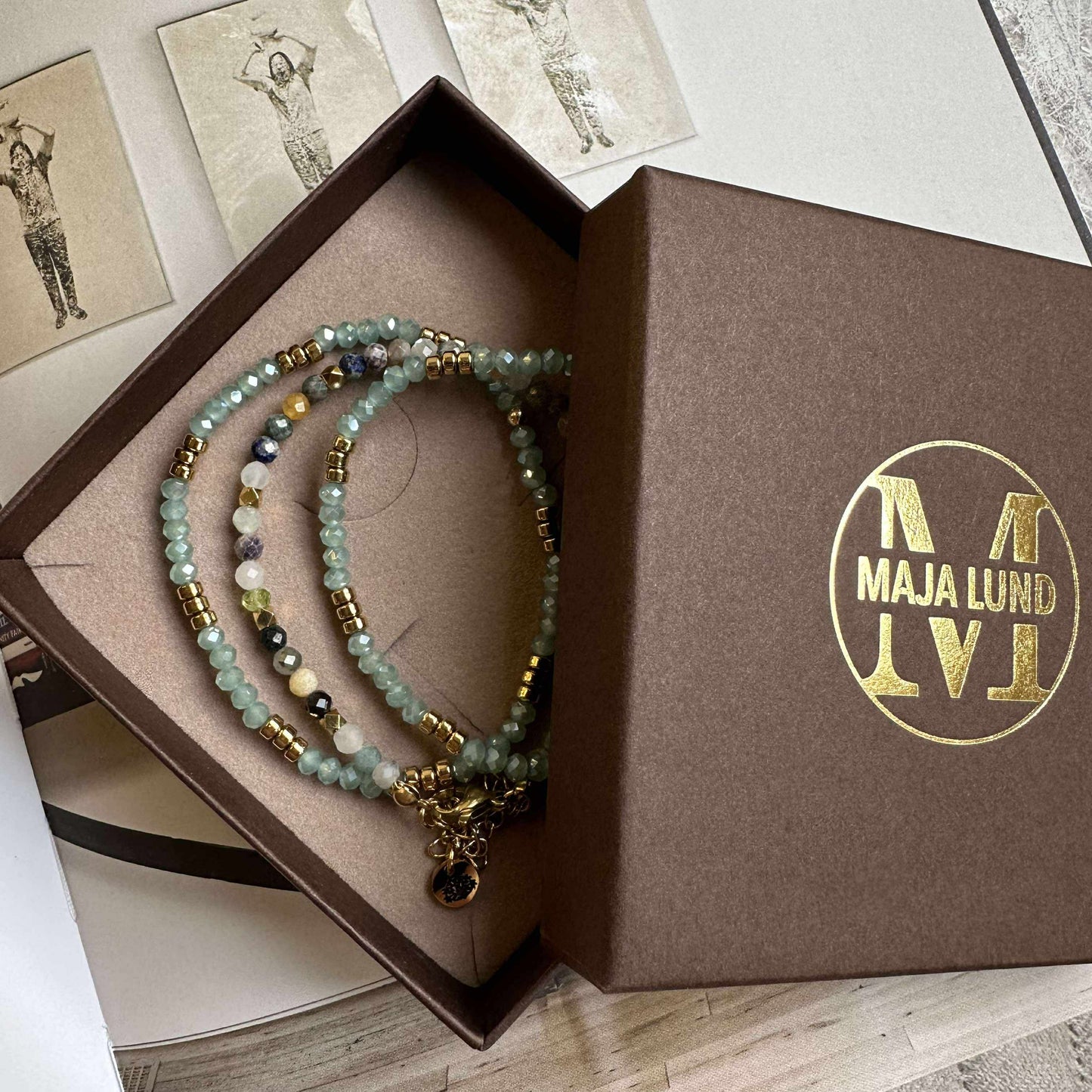 Armbånd Marika Aqua- Sæt med 3 stk