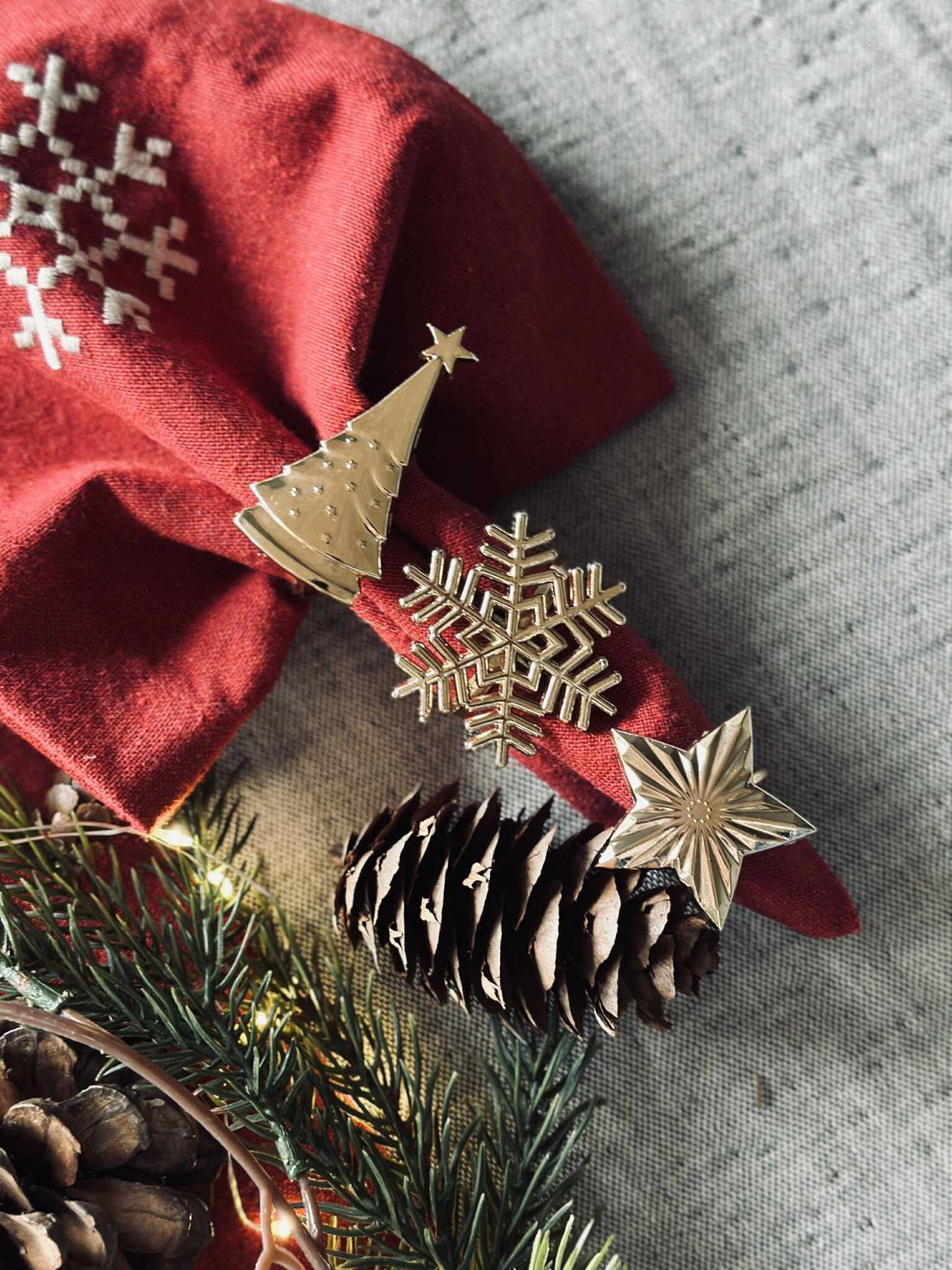 Servietringe Gold - MIX 4 stk