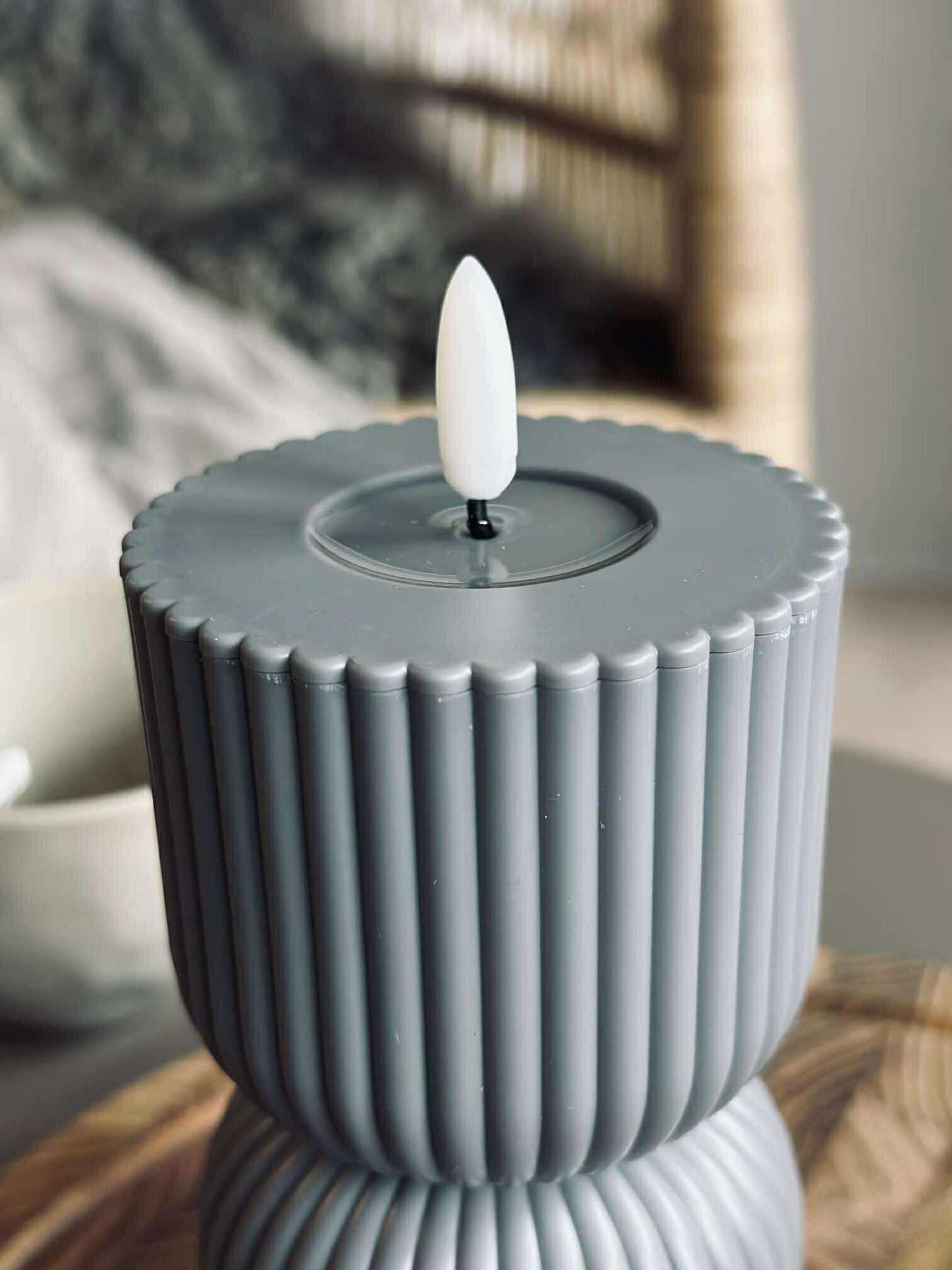 LED Bloklys Grå timeglas - Udendørs