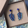 Øreringe Feather - Royal blue