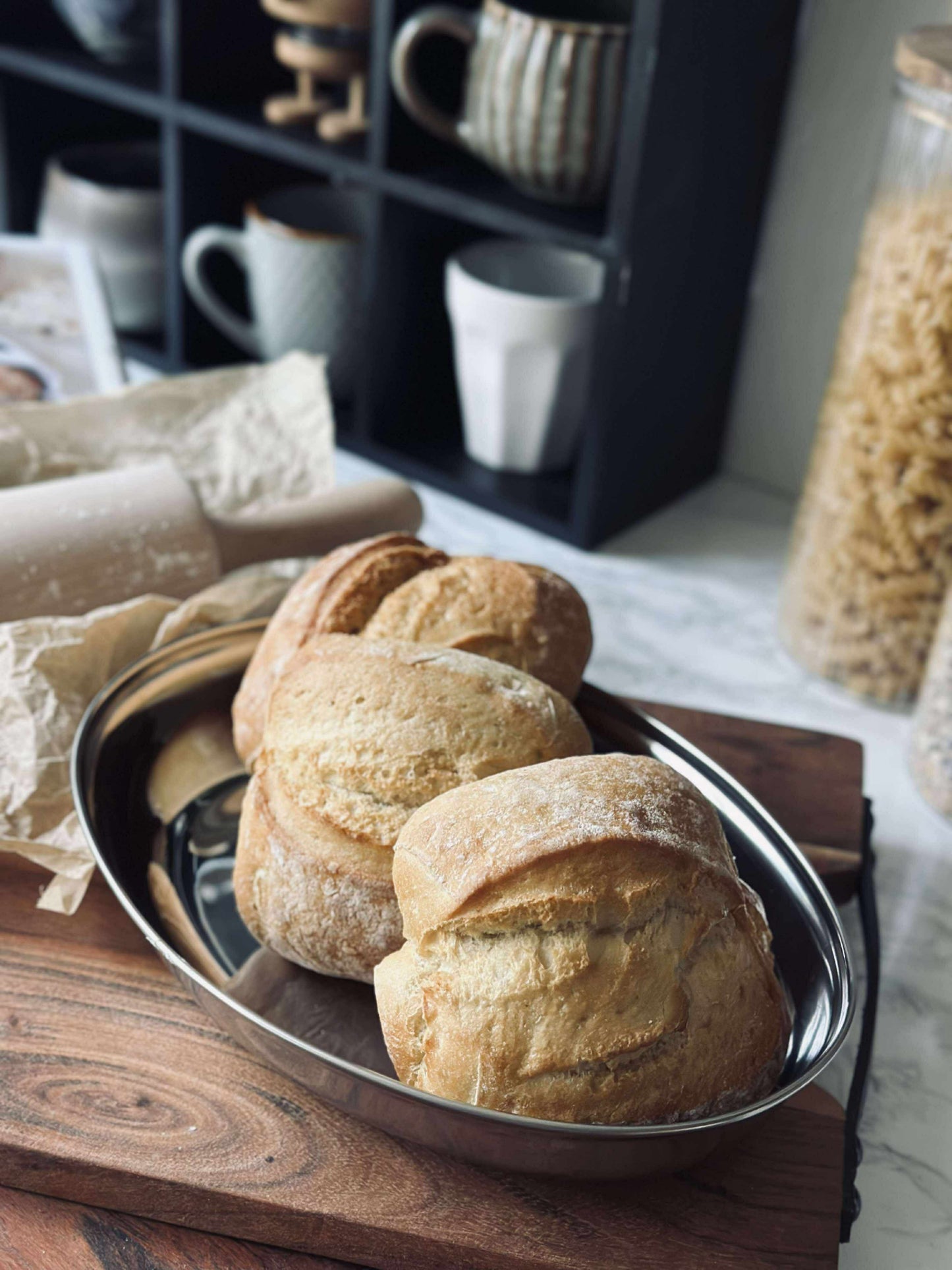 Rundt fad med kant - Rustfrit Stål