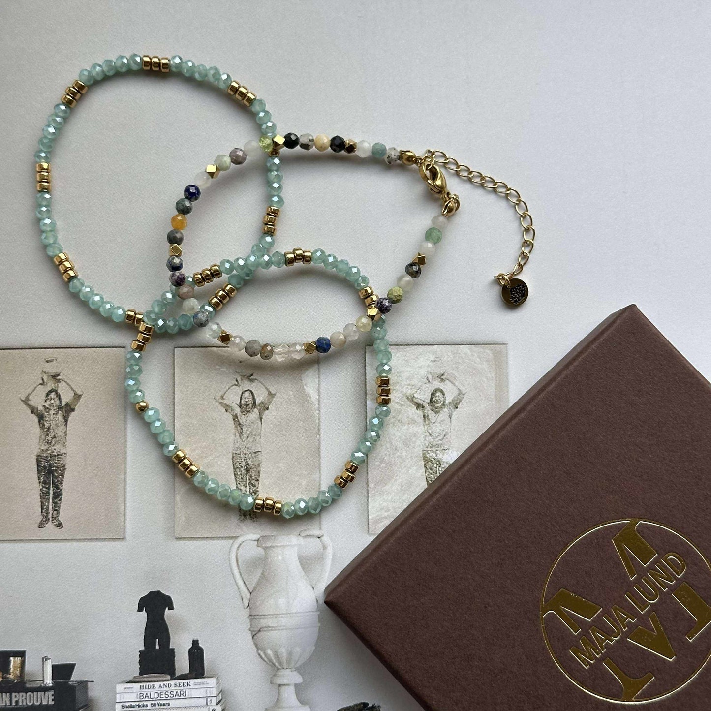 Armbånd Marika Aqua- Sæt med 3 stk