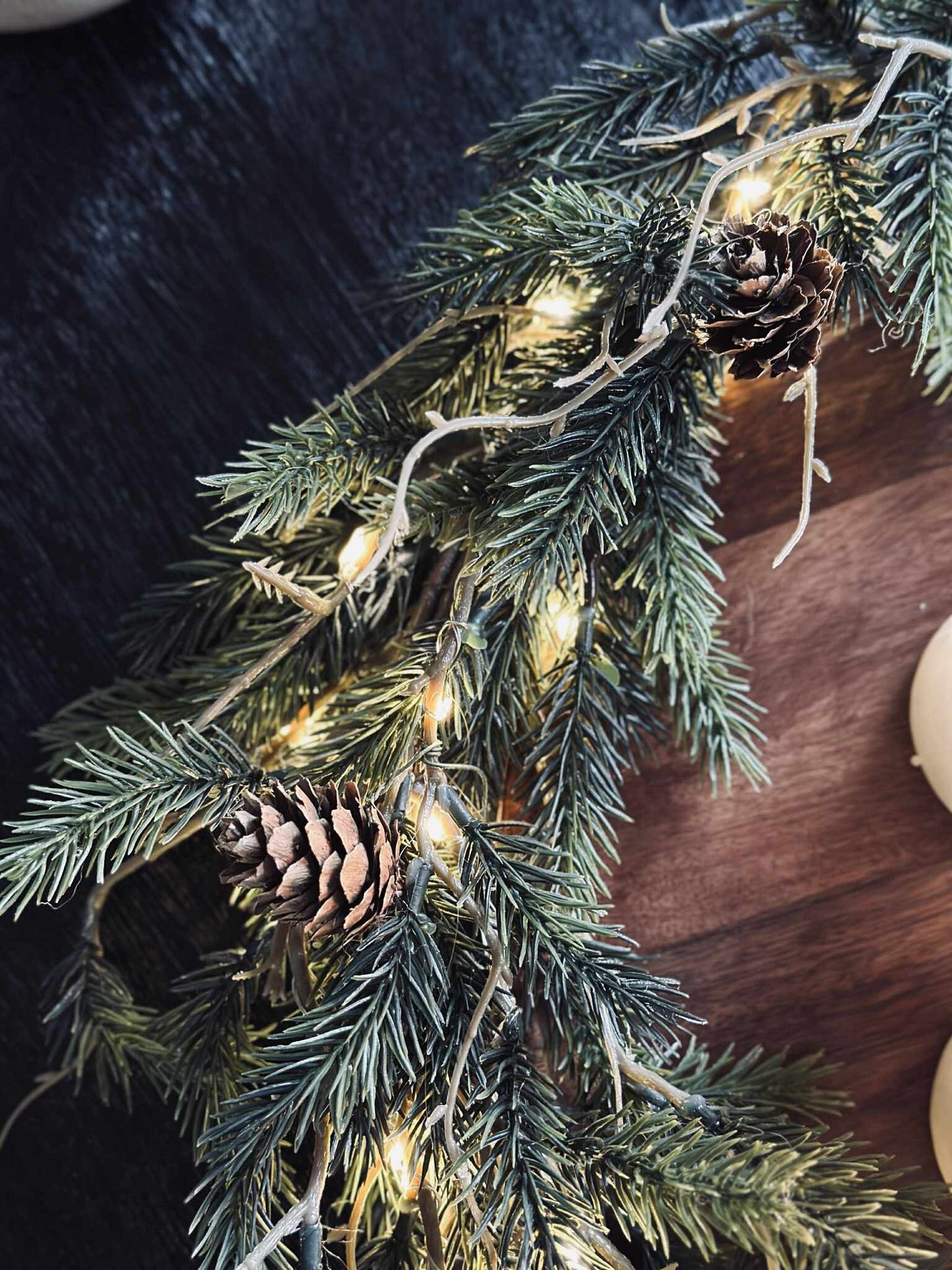 Julekrans med lys - Uden sne