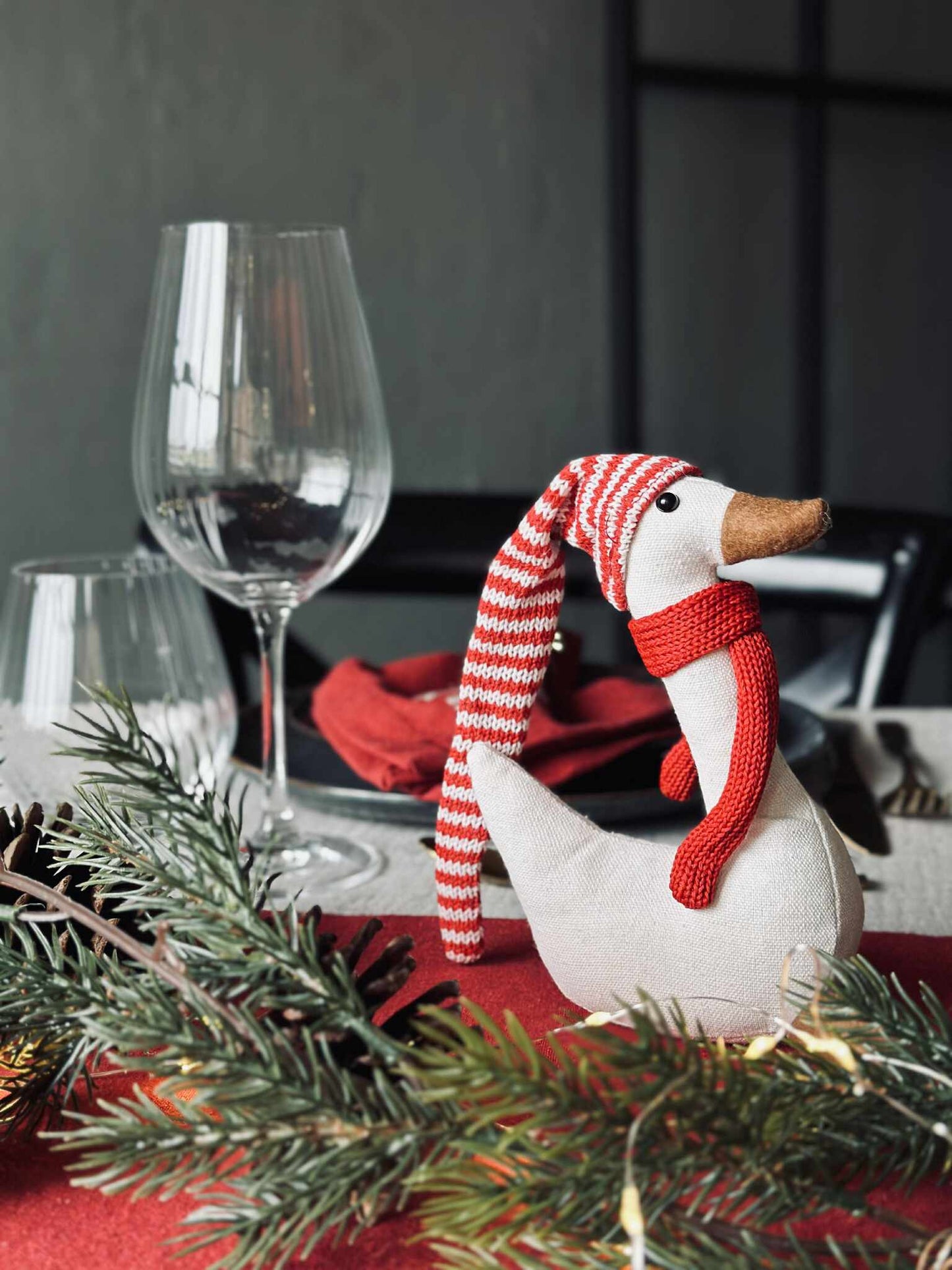 Juleand med rød hue - Mini