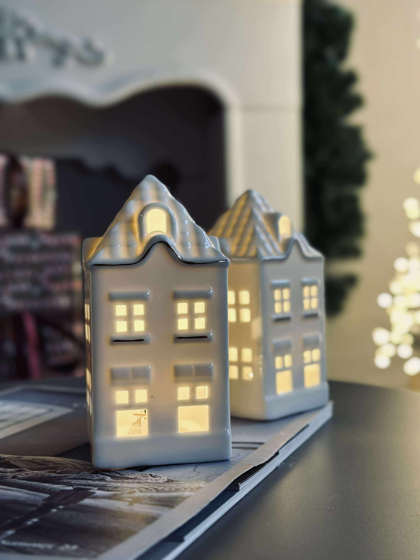 Lyshus med led - Porcelæn