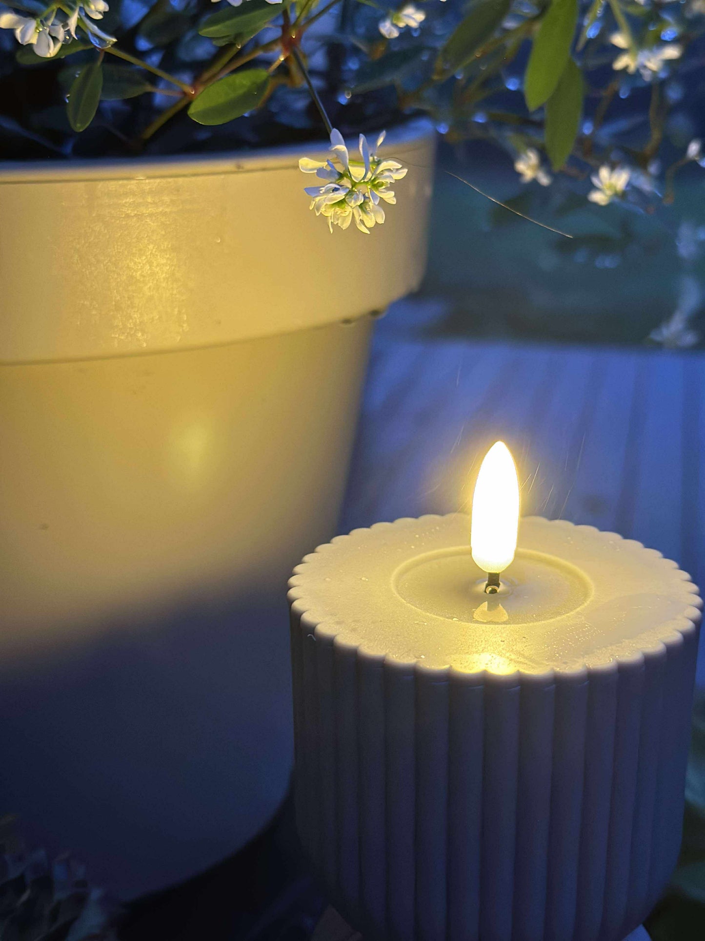 LED Bloklys Grå timeglas - Udendørs