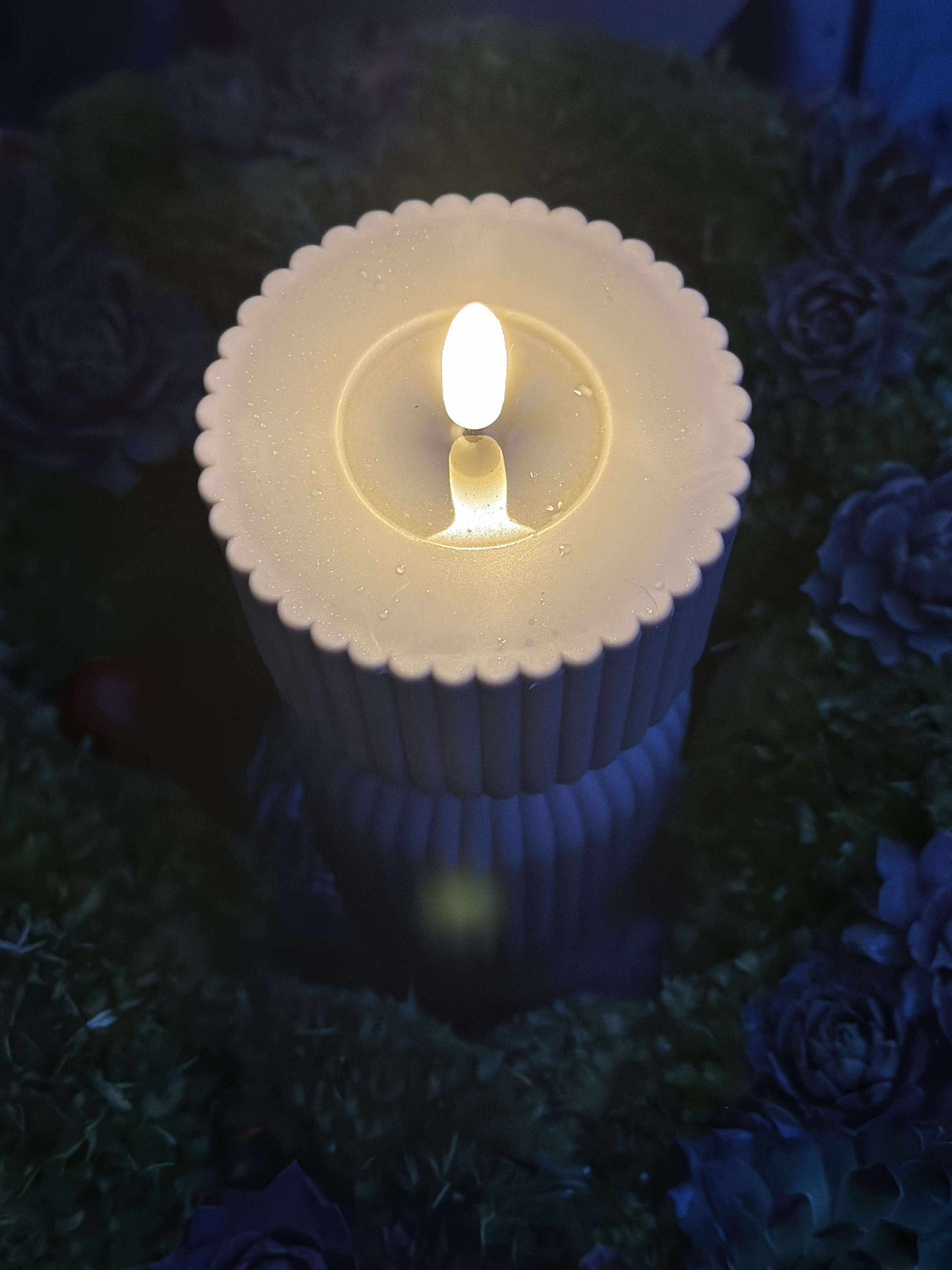 LED Bloklys Grå timeglas - Udendørs