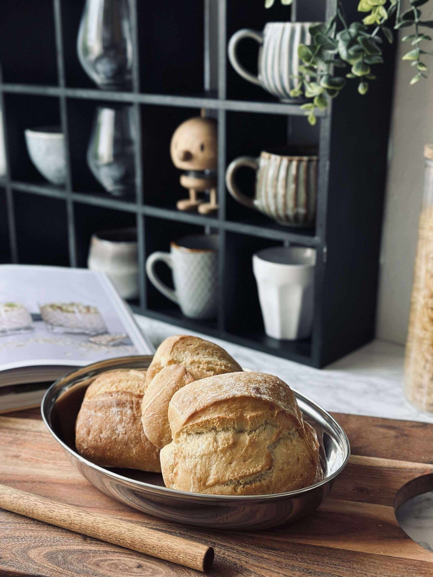 Rundt fad med kant - Rustfrit Stål