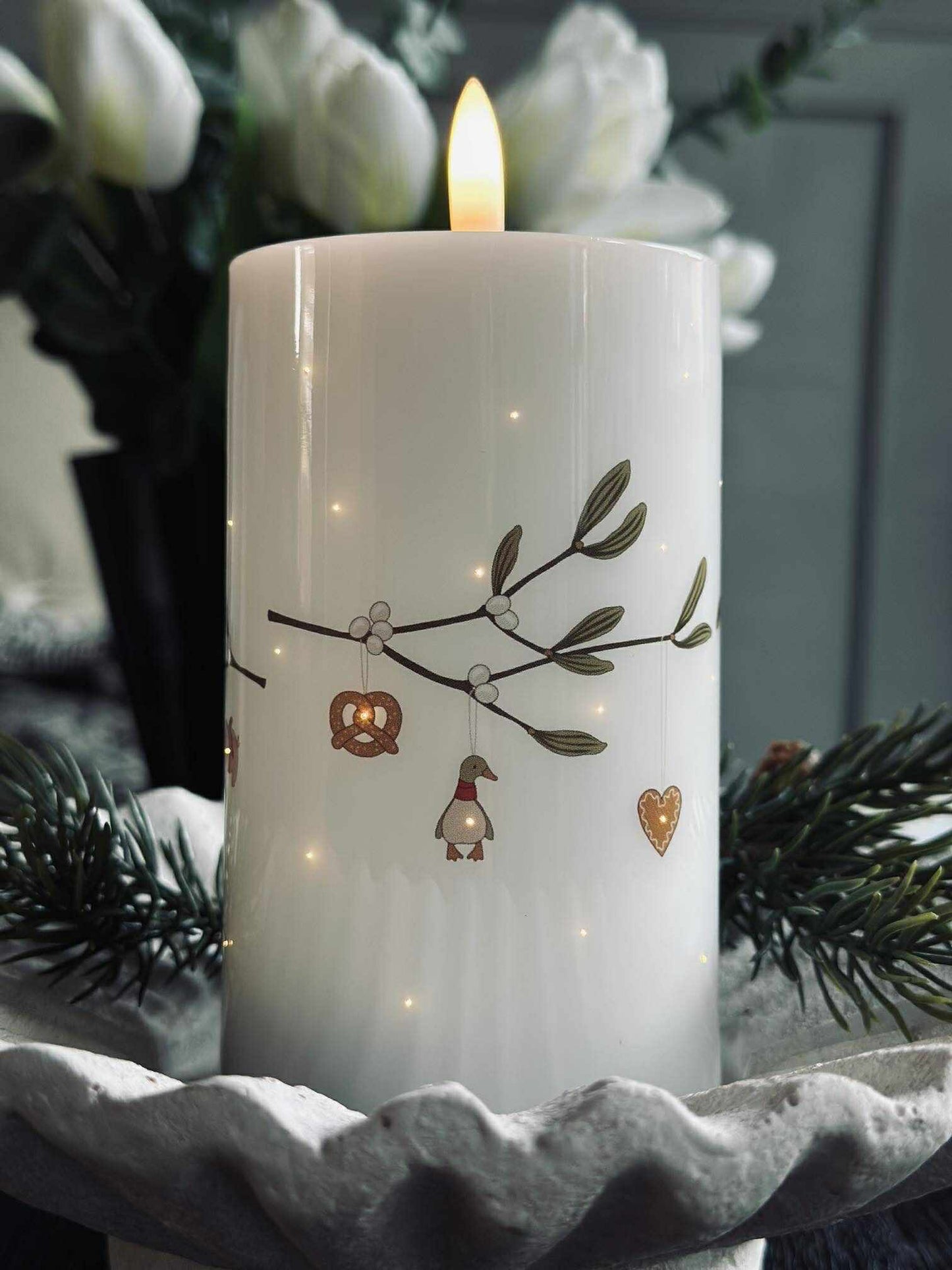 LED Bloklys TWINKLE - Mistelten