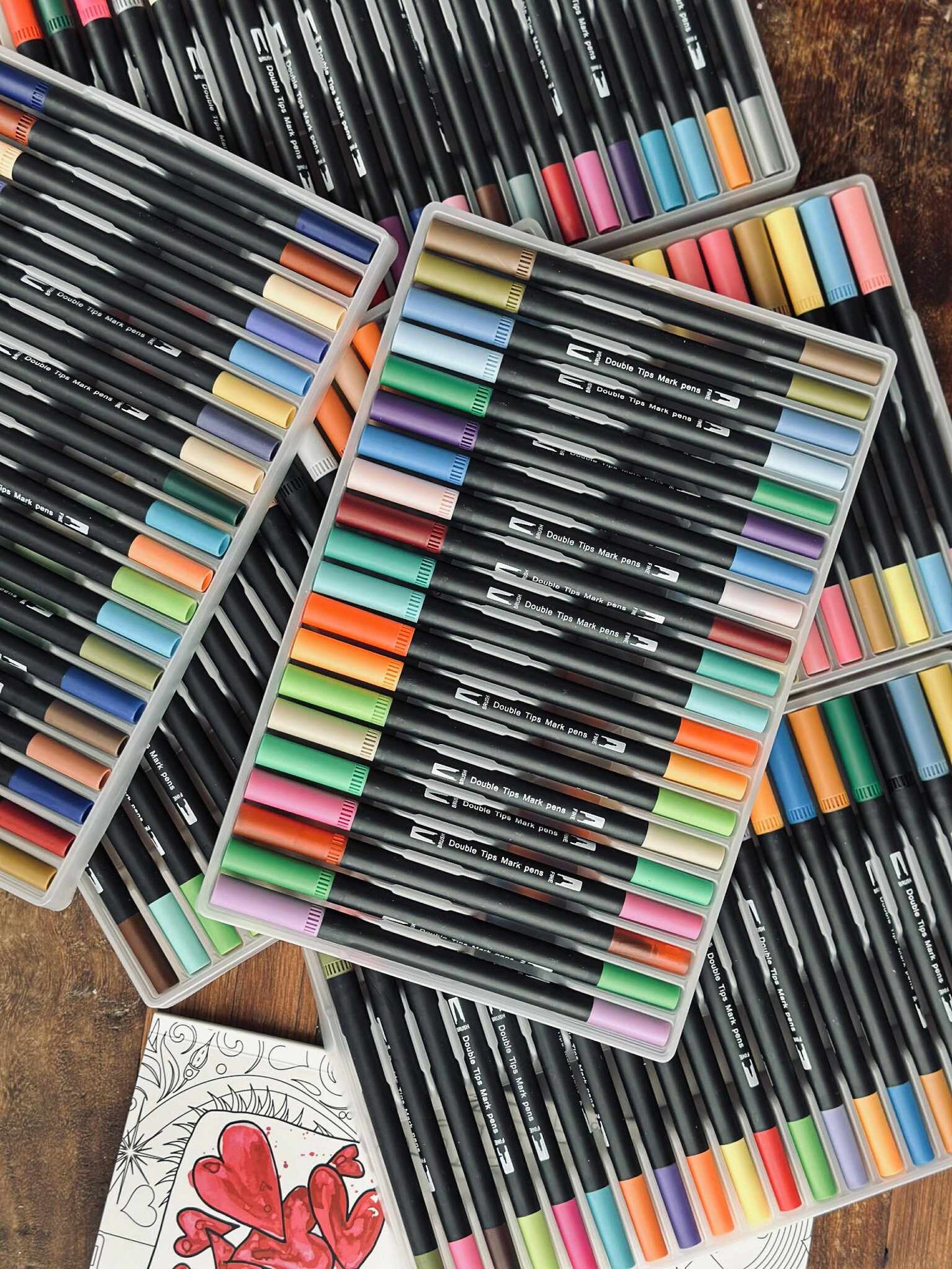 120 Dobbeltendede Vandbaserede Brushpens