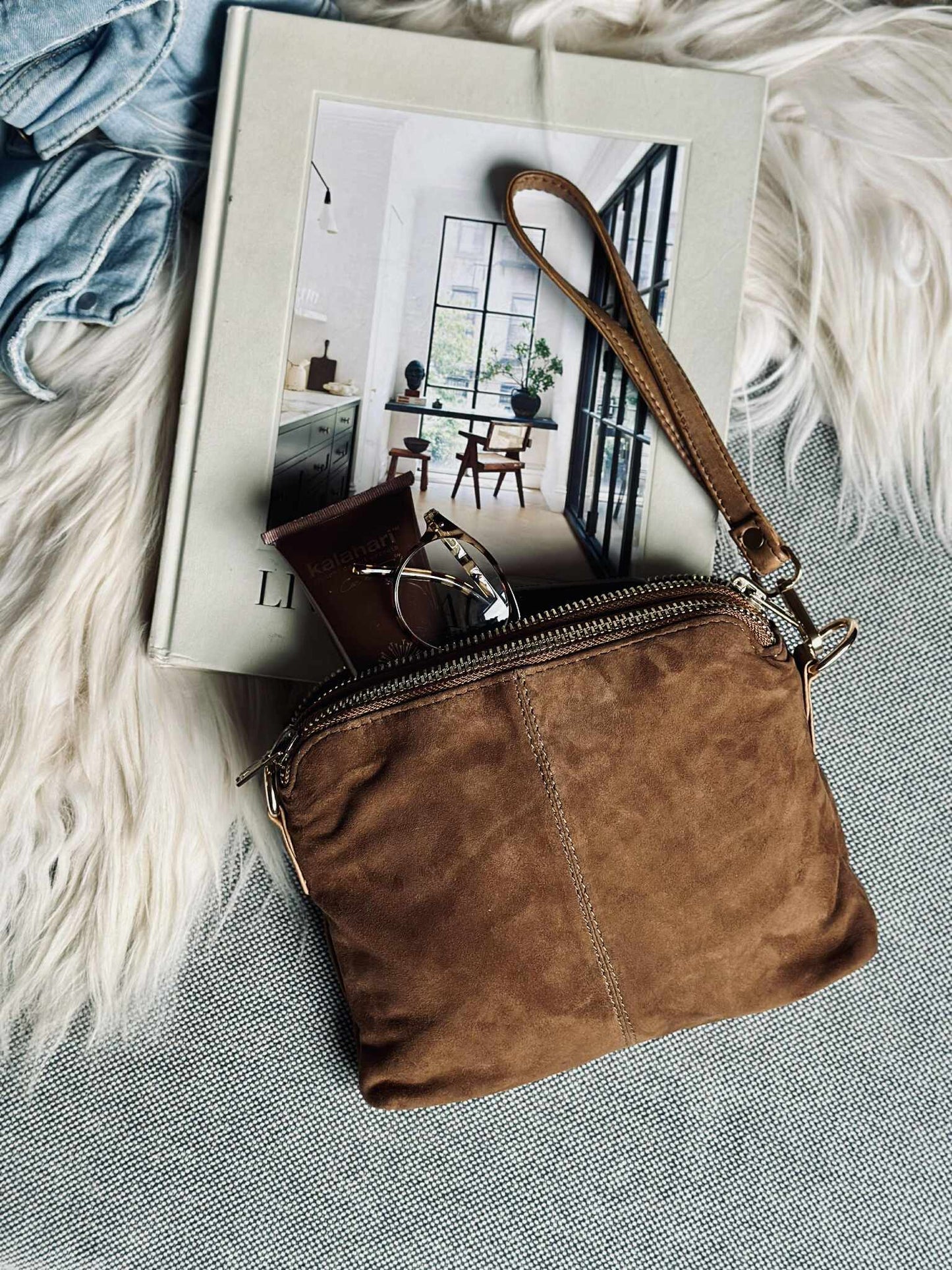 Crossbody clutch ALICE - Ruskind caramel