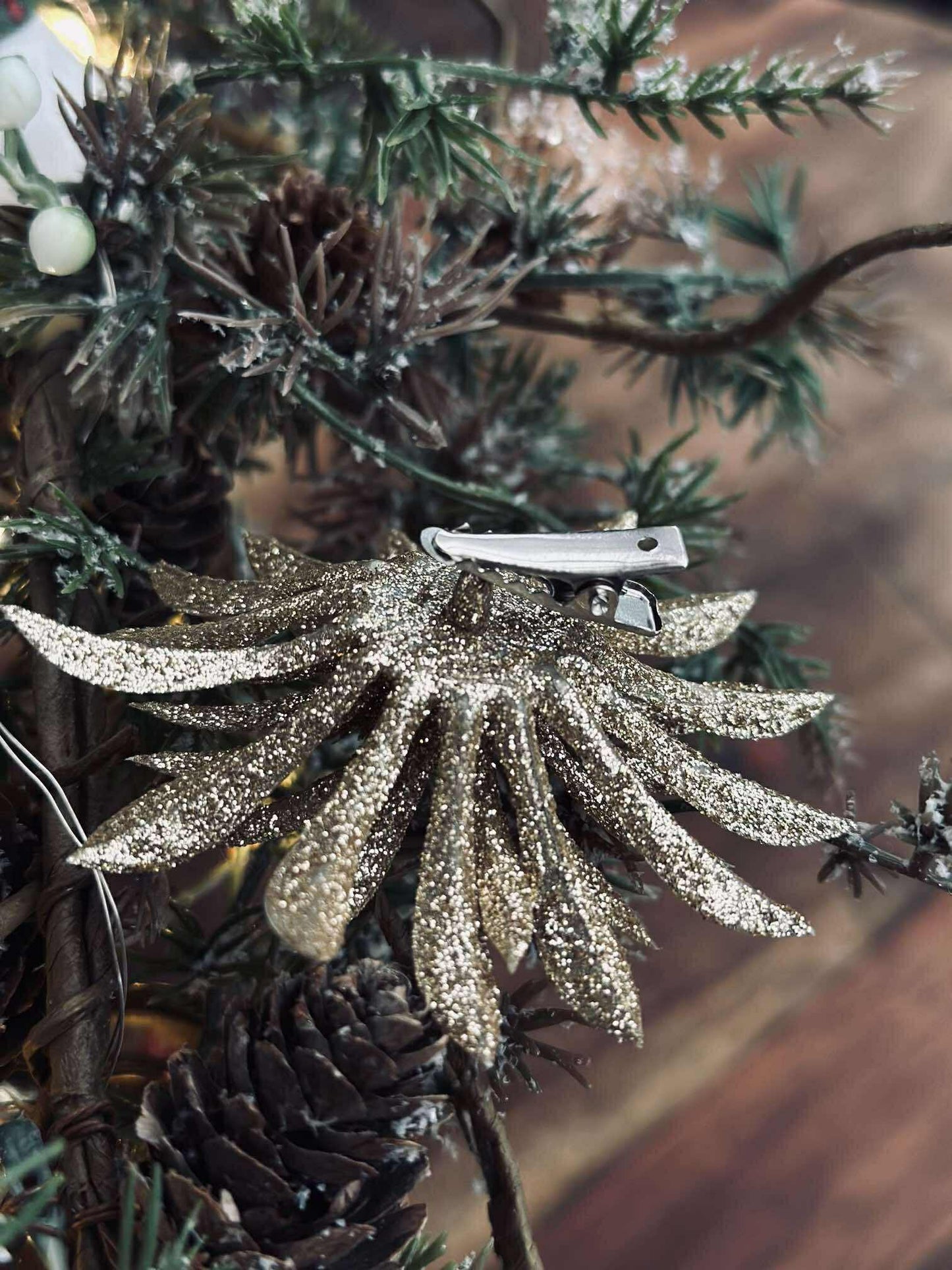 Deco blomster med glimmer - 4 stk