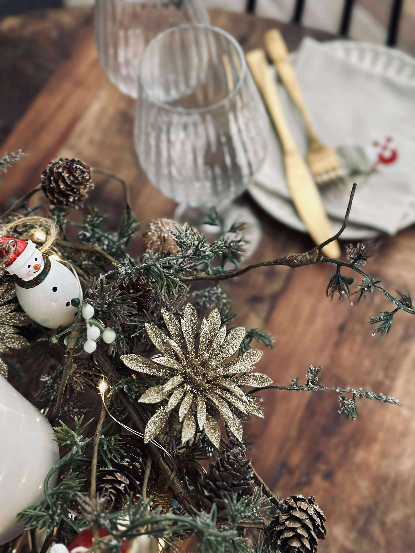 Deco blomster med glimmer - 4 stk