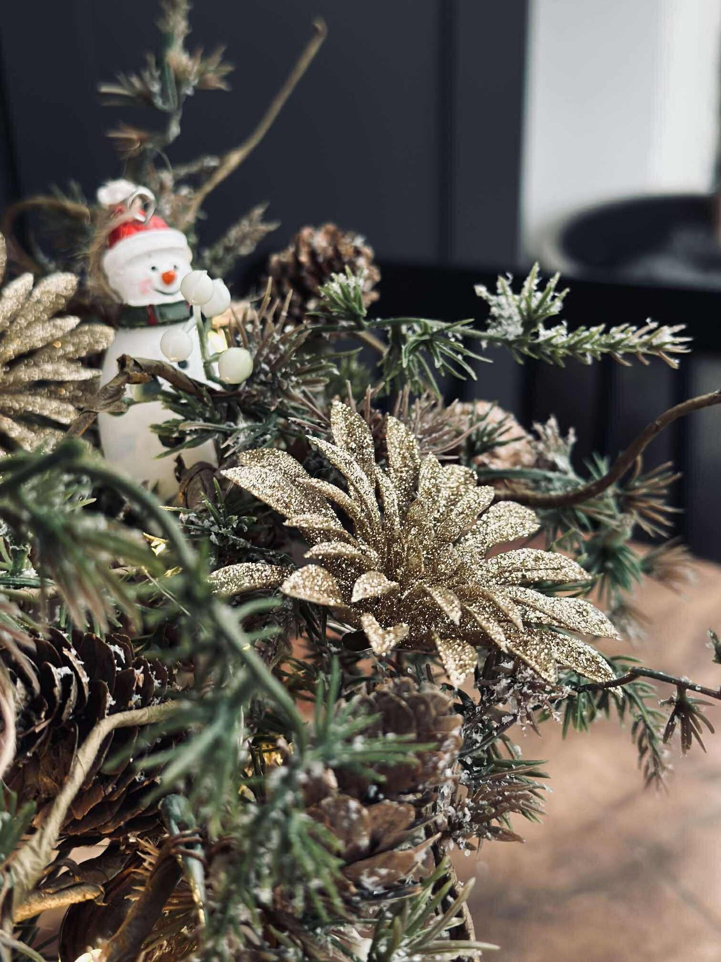 Deco blomster med glimmer - 4 stk