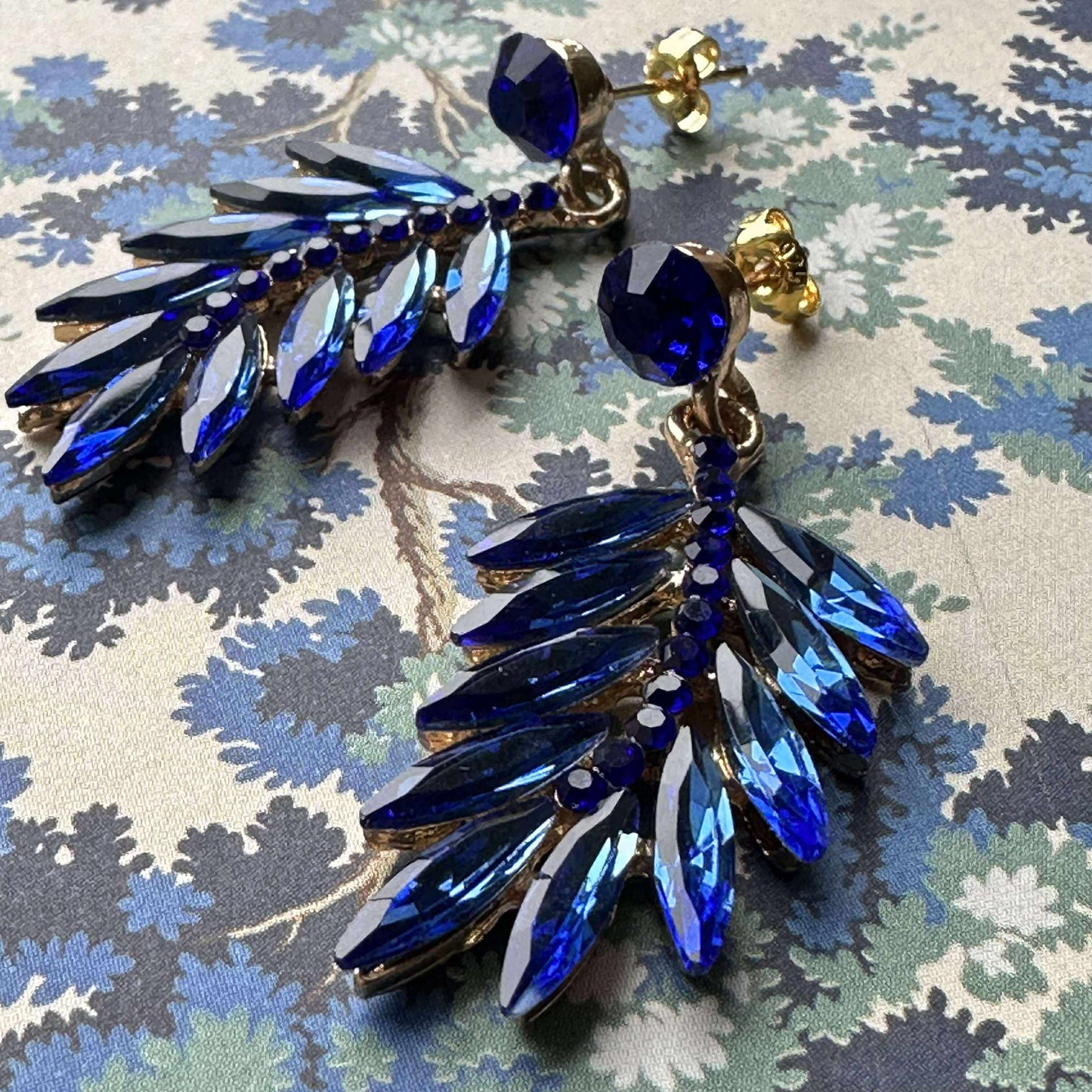 Øreringe Feather - Royal blue