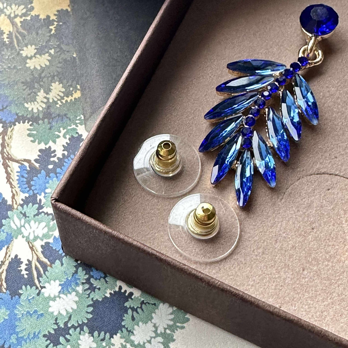 Øreringe Feather - Royal blue