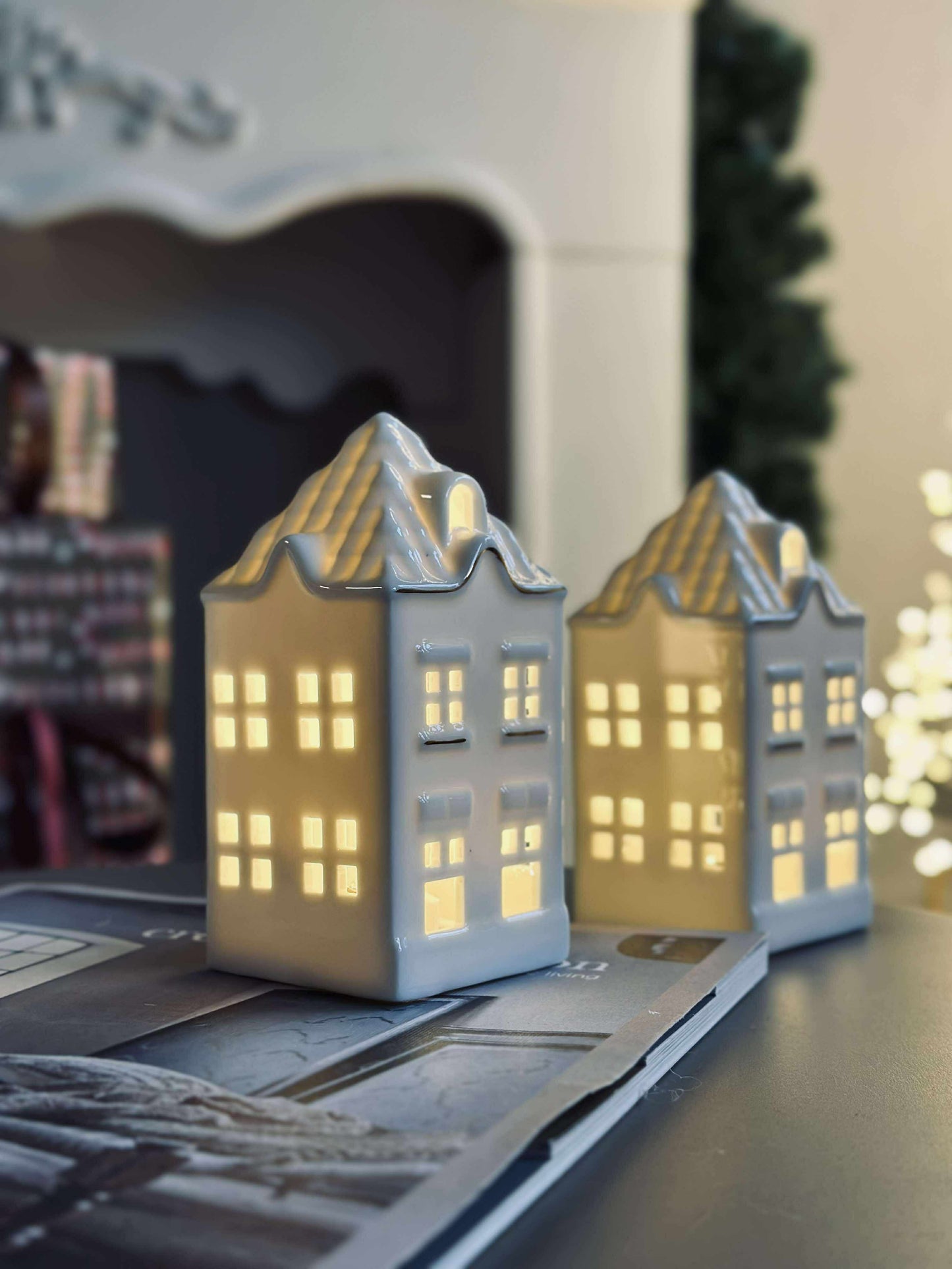 Lyshus med led - Porcelæn
