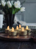 Fyrfadslys med led - Gold glitter 6 stk.