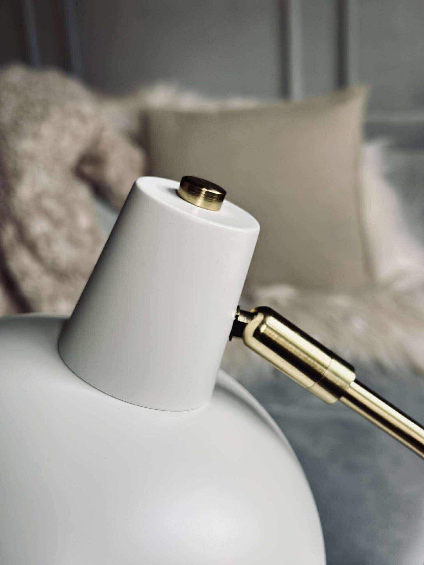 Bordlampe Retro - Hvid / guld