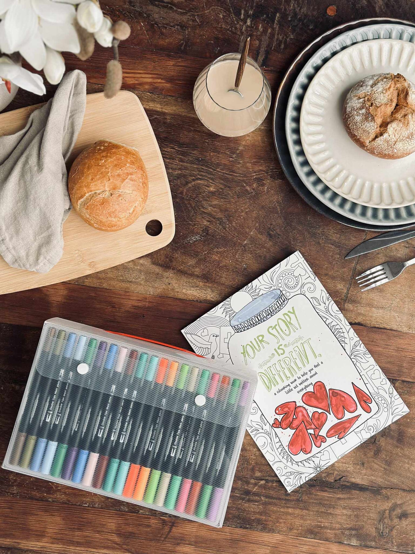 120 Dobbeltendede Vandbaserede Brushpens