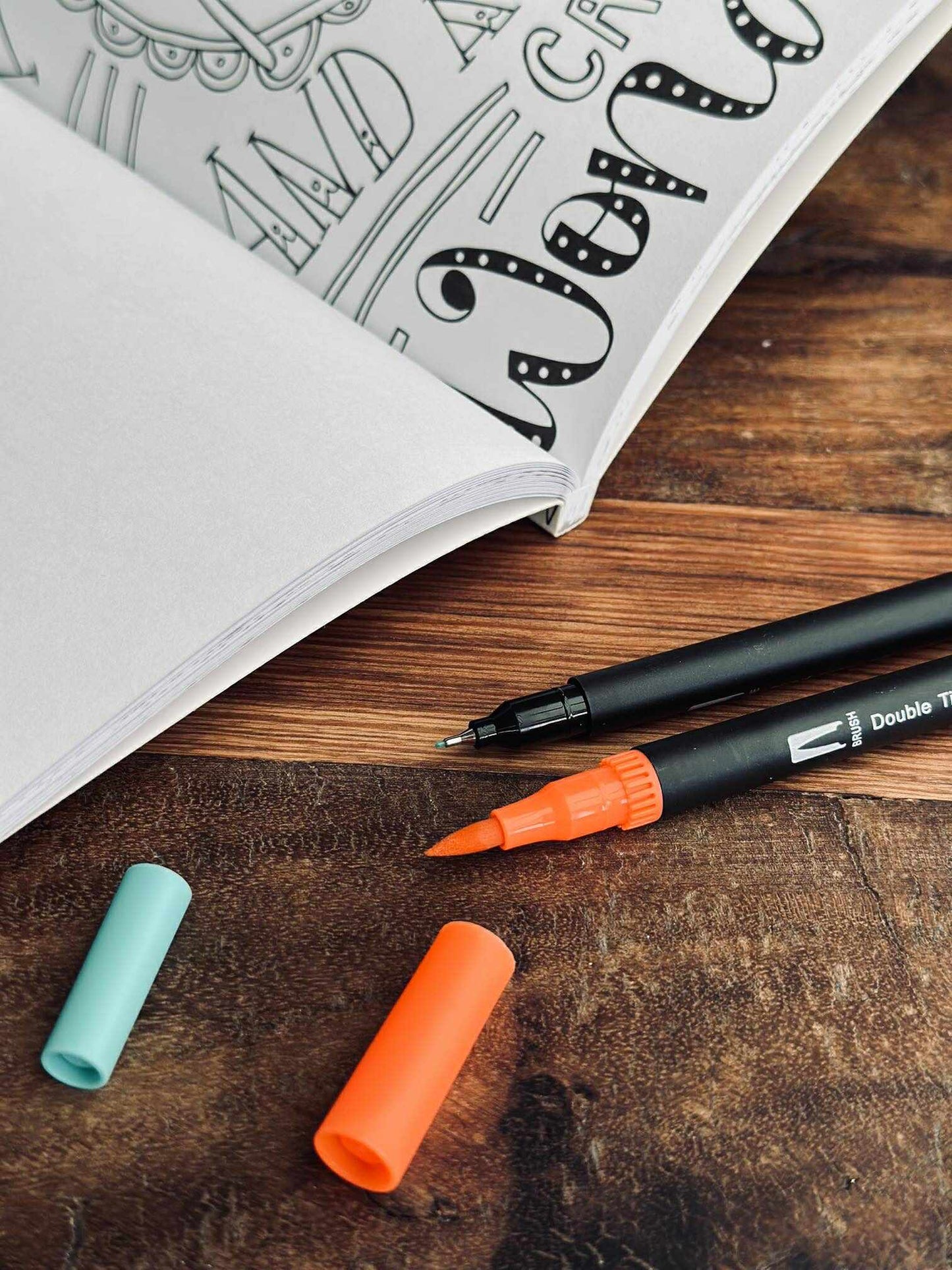 120 Dobbeltendede Vandbaserede Brushpens