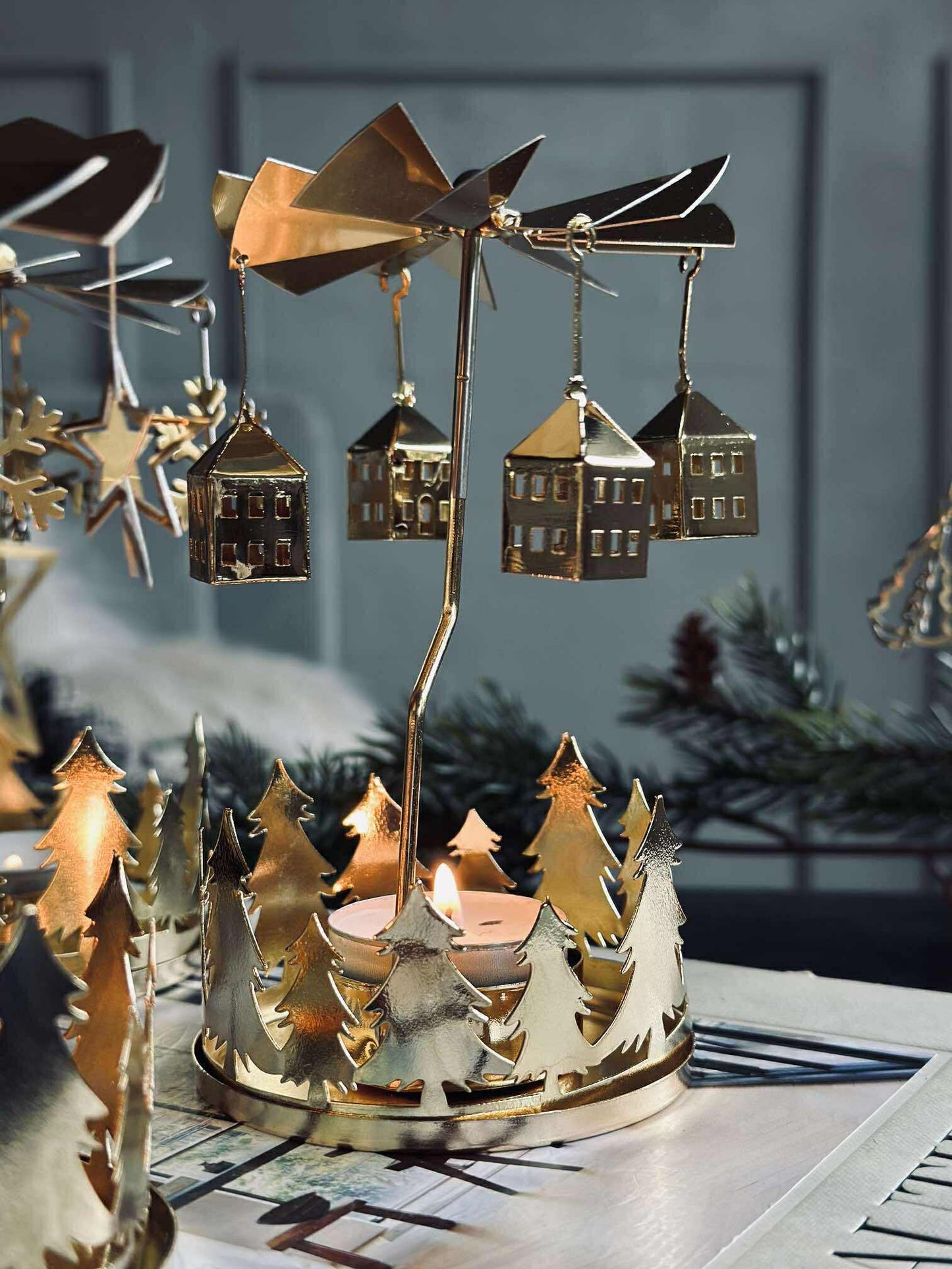 Lysestage guld MIX