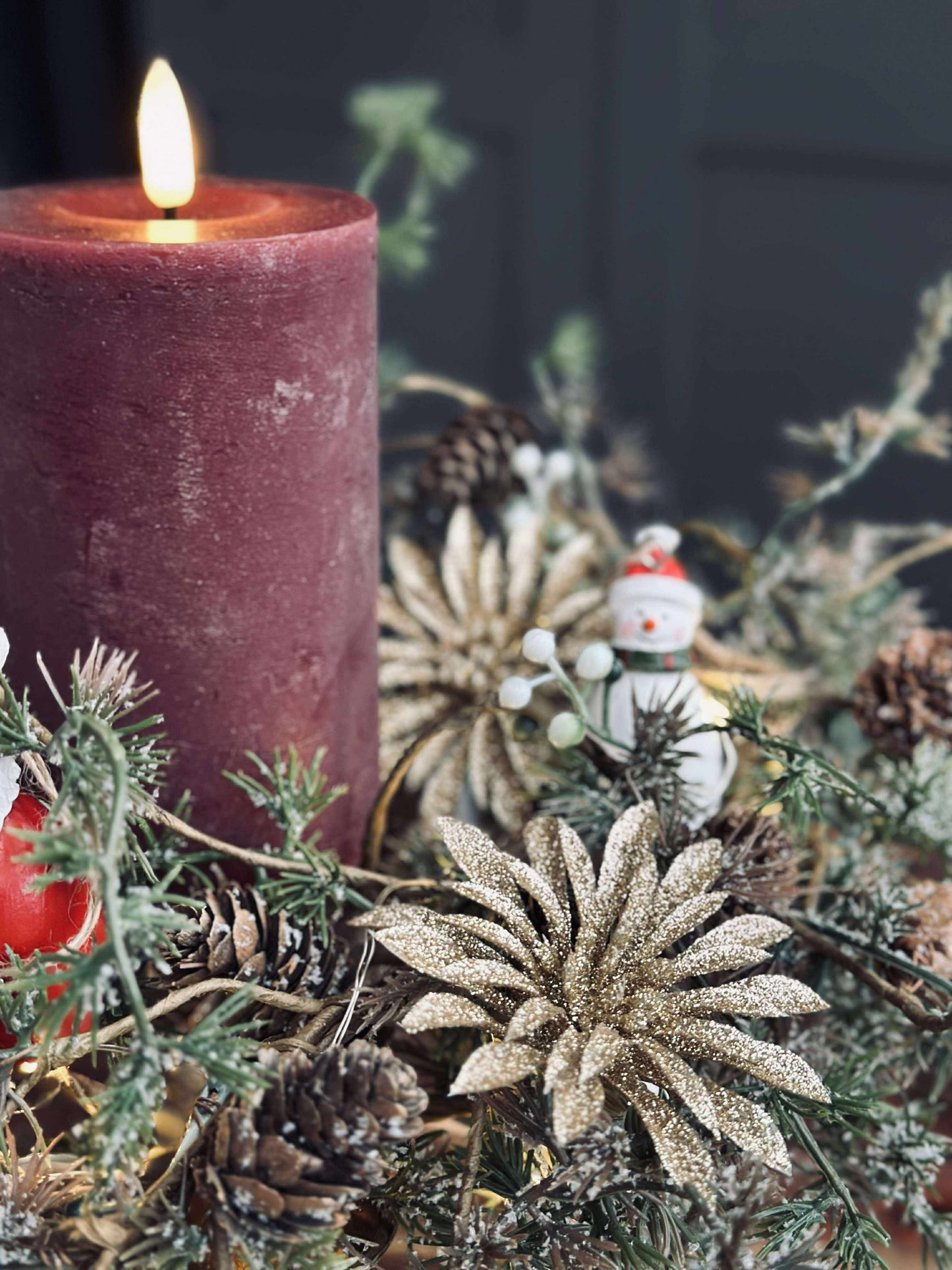 Deco blomster med glimmer - 4 stk