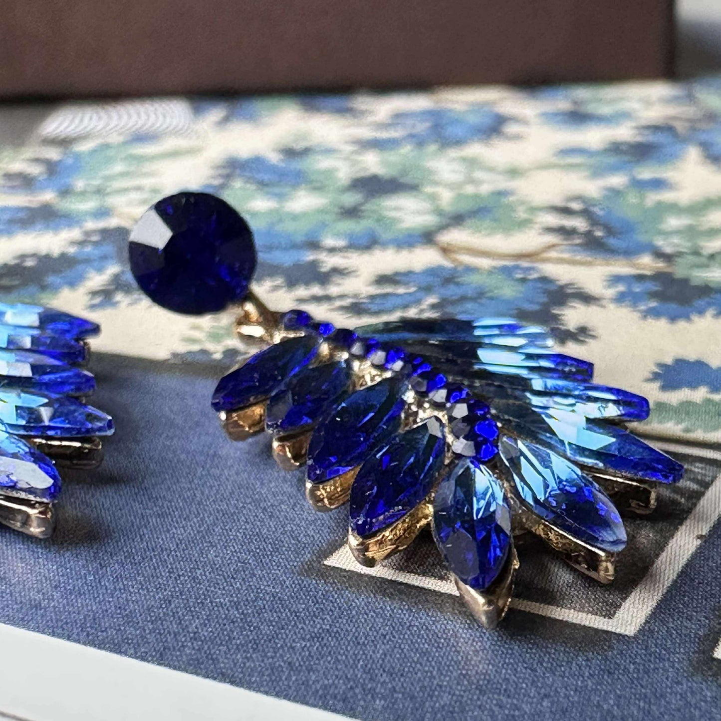 Øreringe Feather - Royal blue