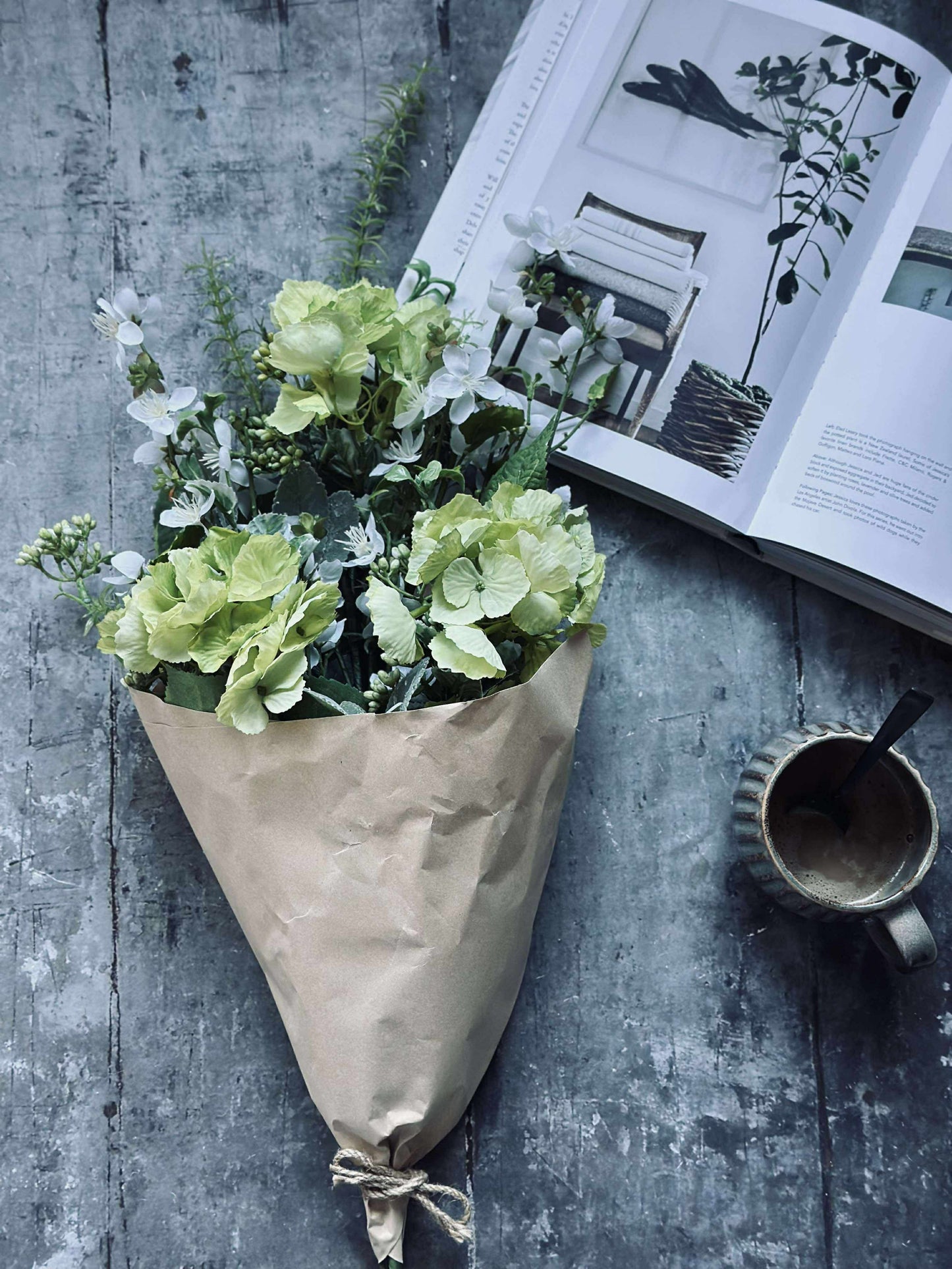 Buket Hortensia - Lime