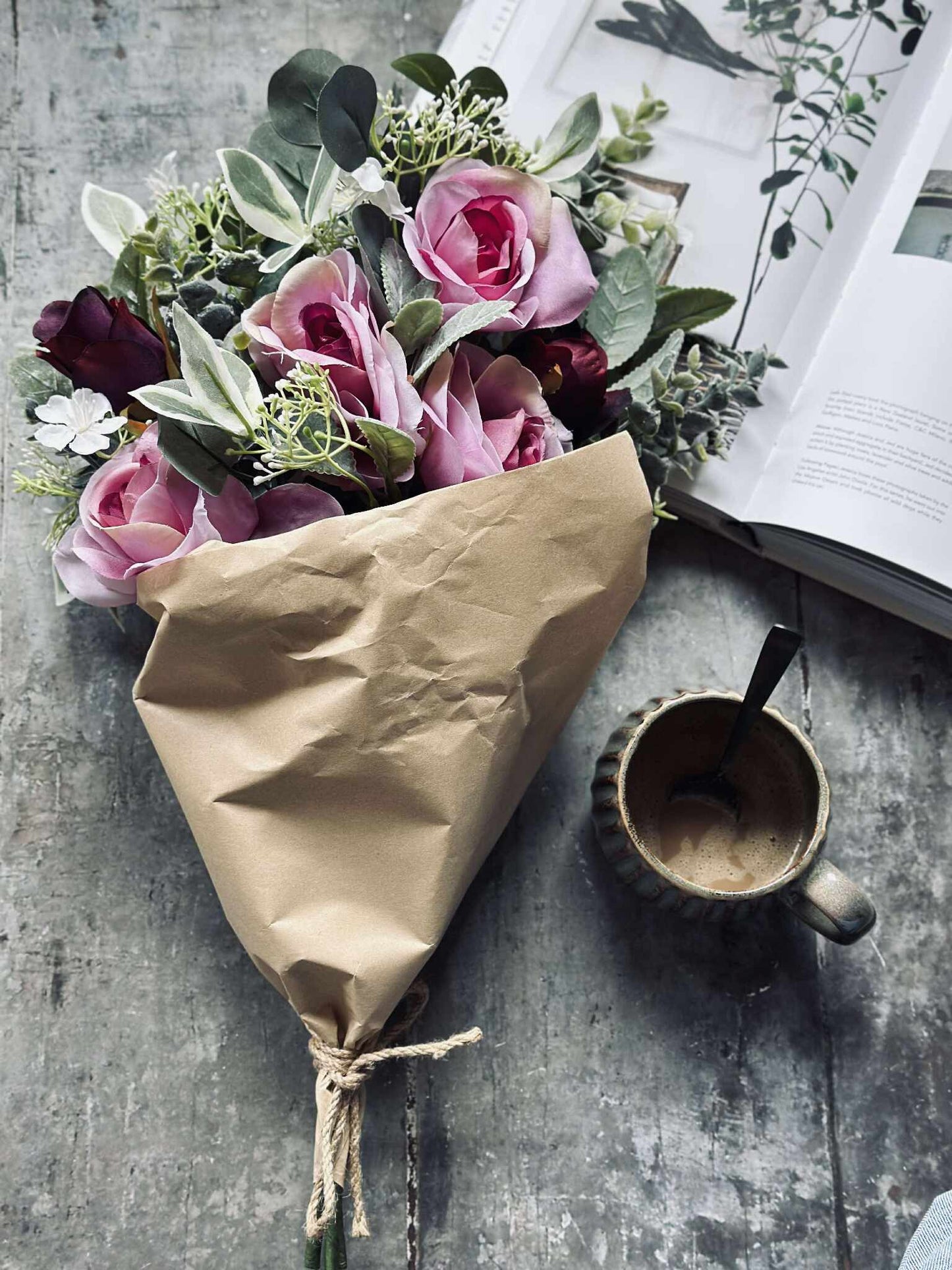 Buket med roser - Pink
