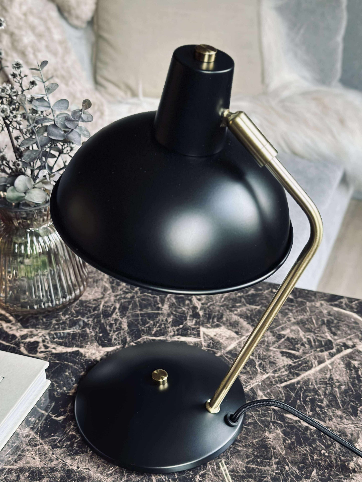 Bordlampe Retro - Sort / guld