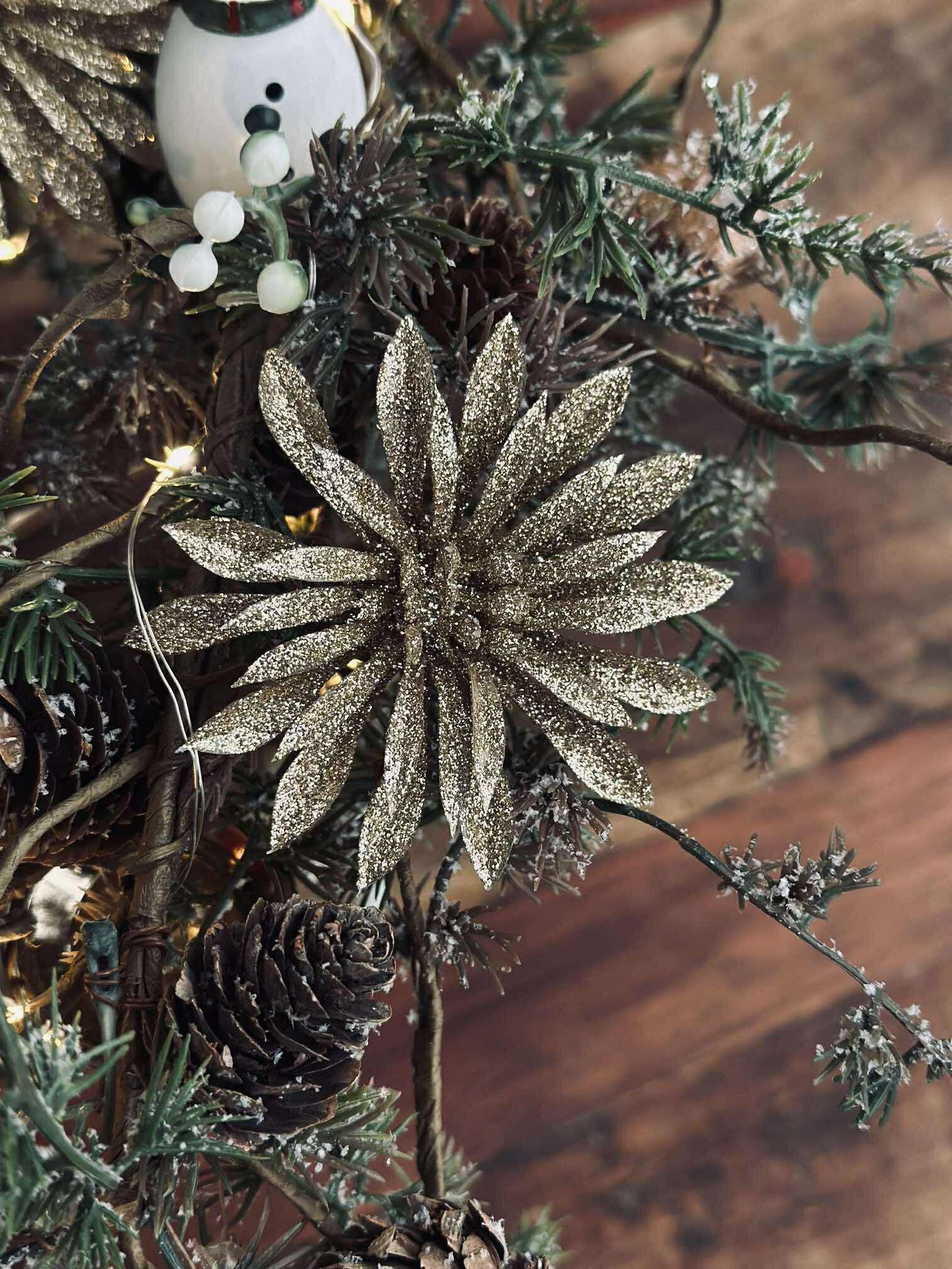 Deco blomster med glimmer - 4 stk