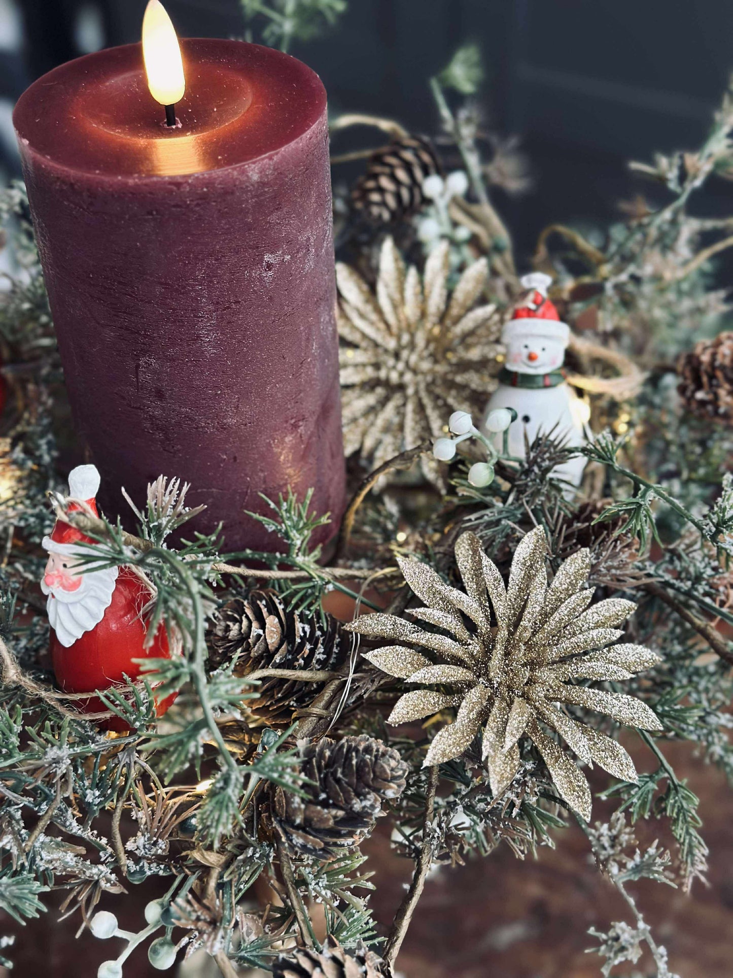Deco blomster med glimmer - 4 stk