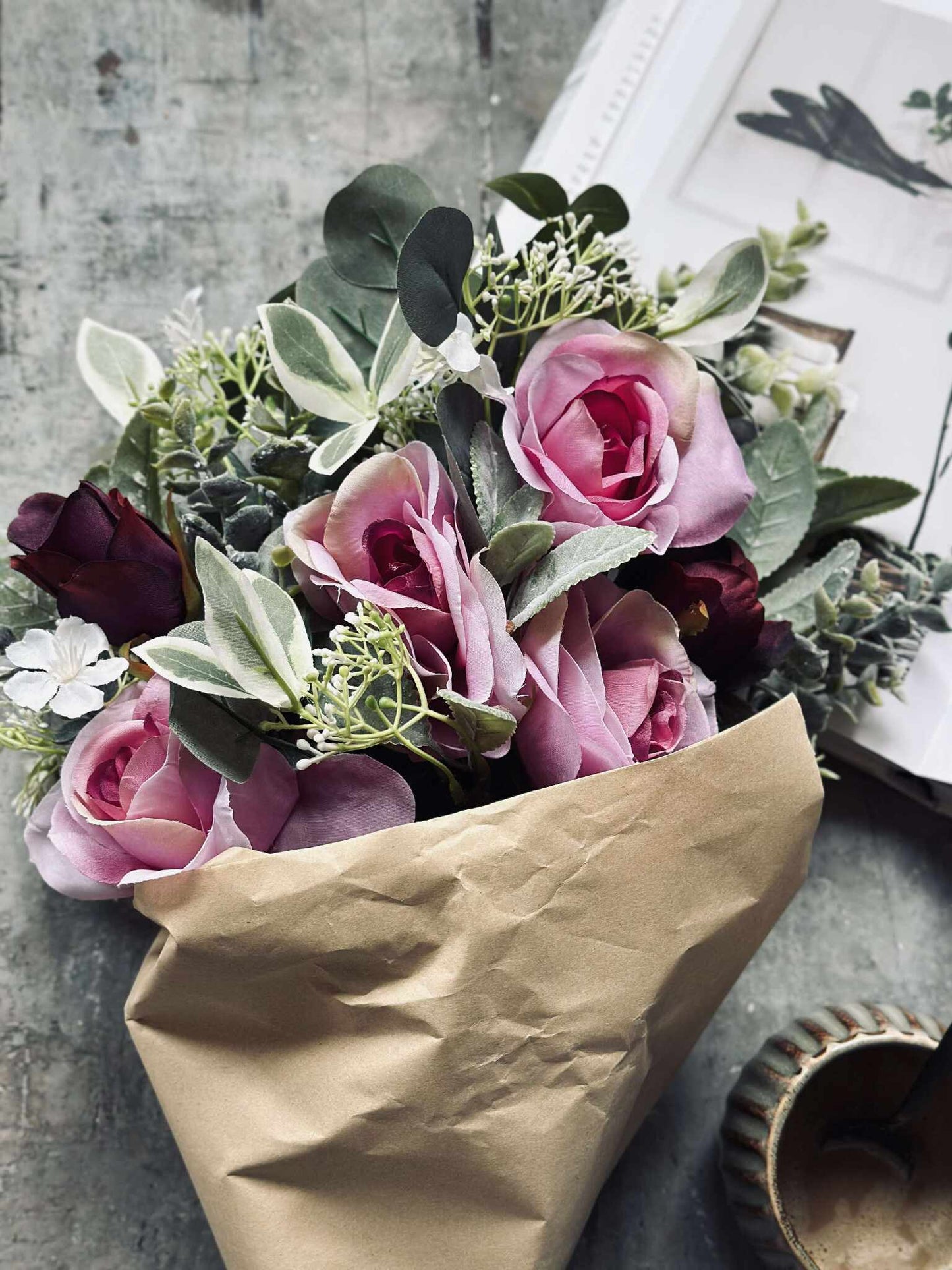 Buket med roser - Pink