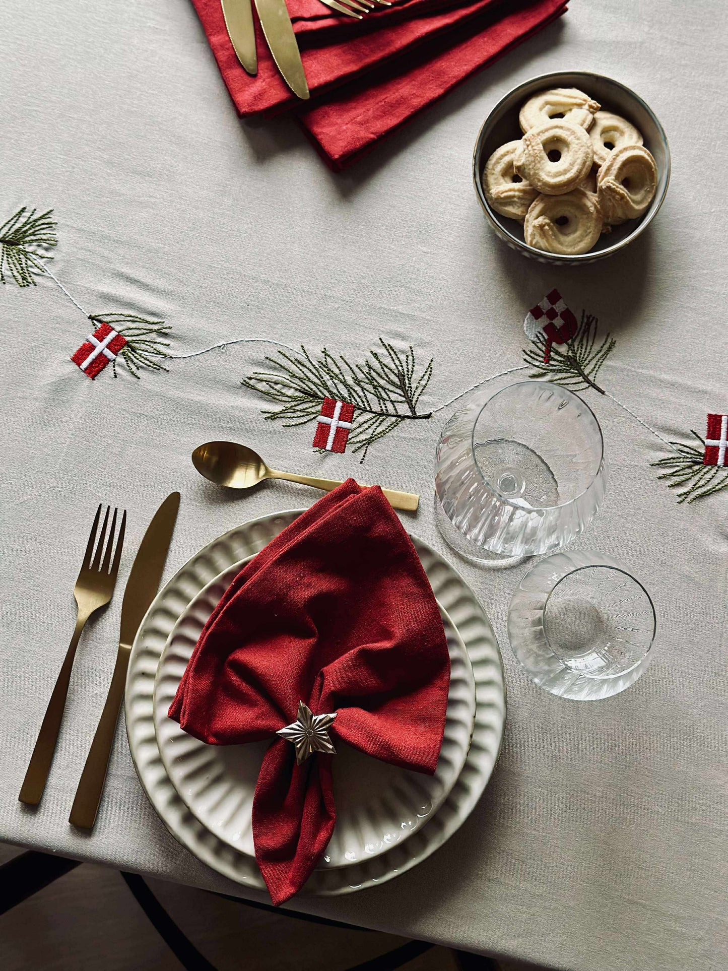 Mundservietter – Julerød 4 stk