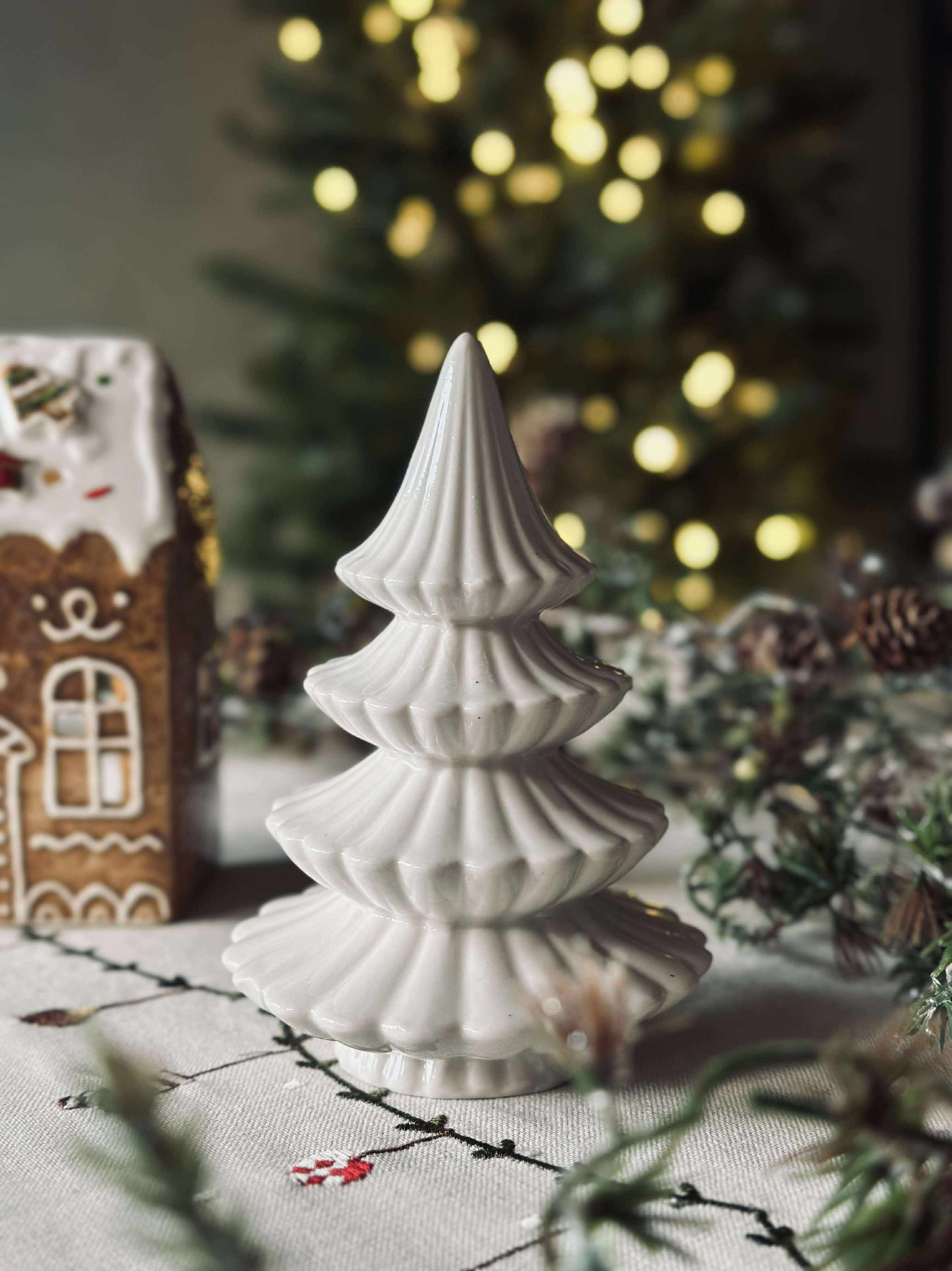 Juletræ - Hvid porcelæn