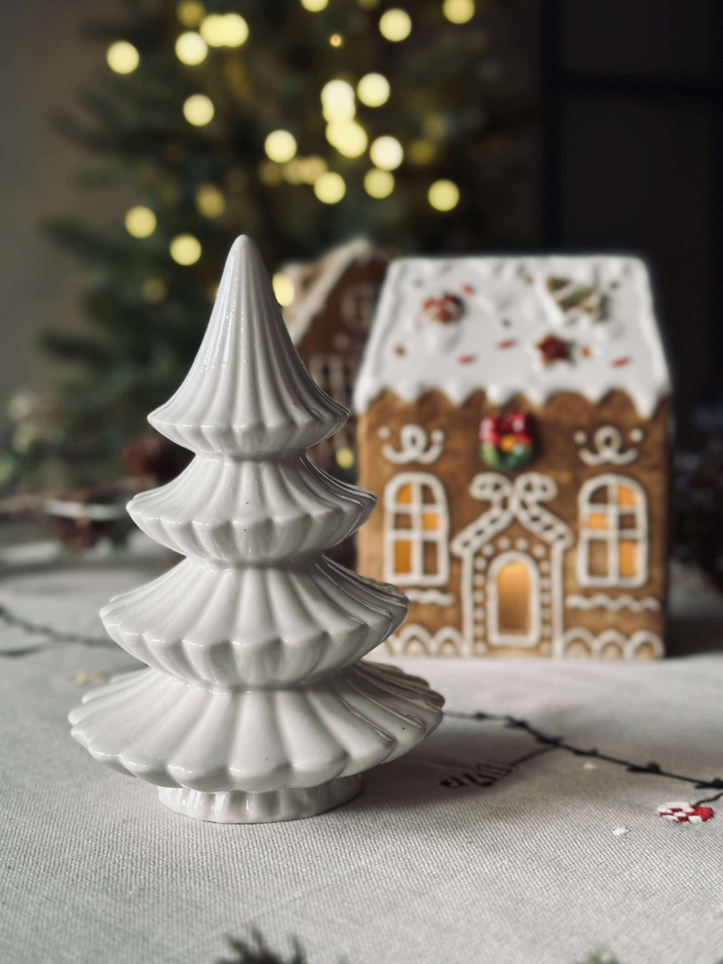 Juletræ - Hvid porcelæn