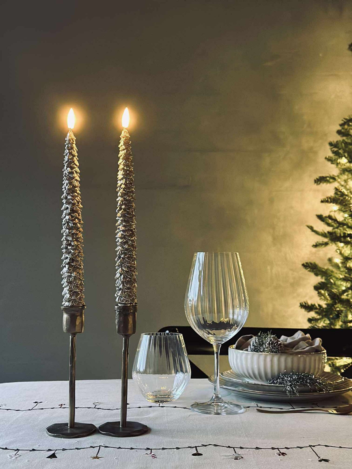 LED Stagelys 2 stk - Juletræ guld