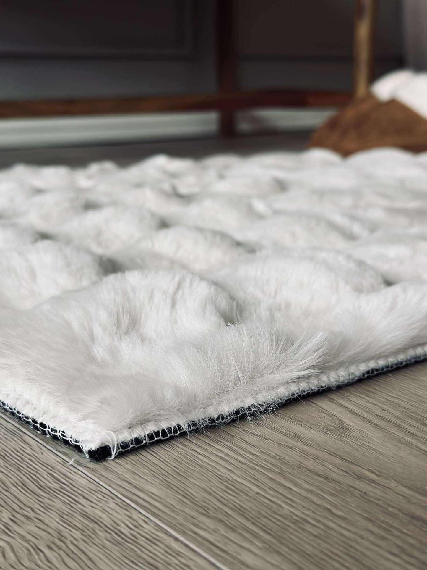 Gulvtæppe Plys - 60x90 Hvid