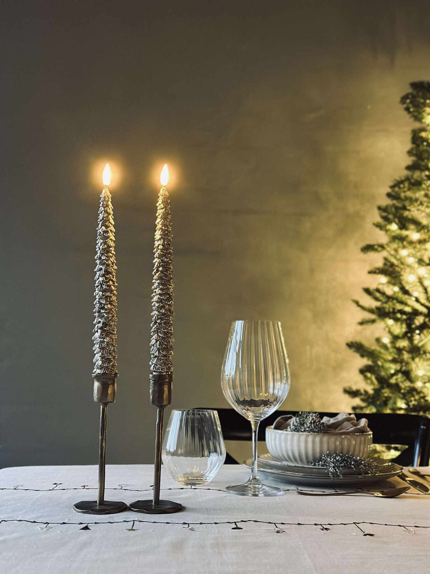 LED Stagelys 2 stk - Juletræ guld
