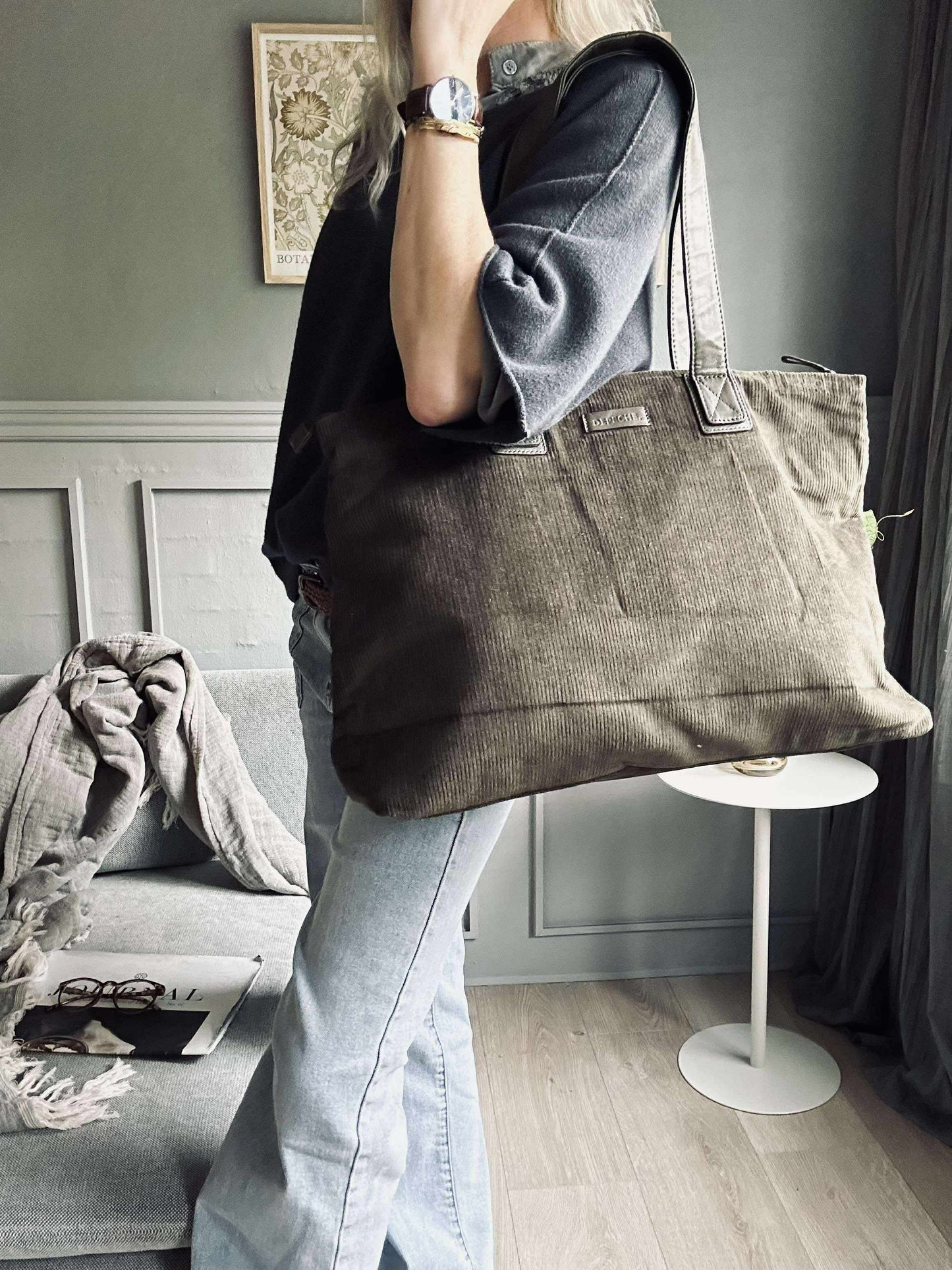 Shopper Fløjl - Army