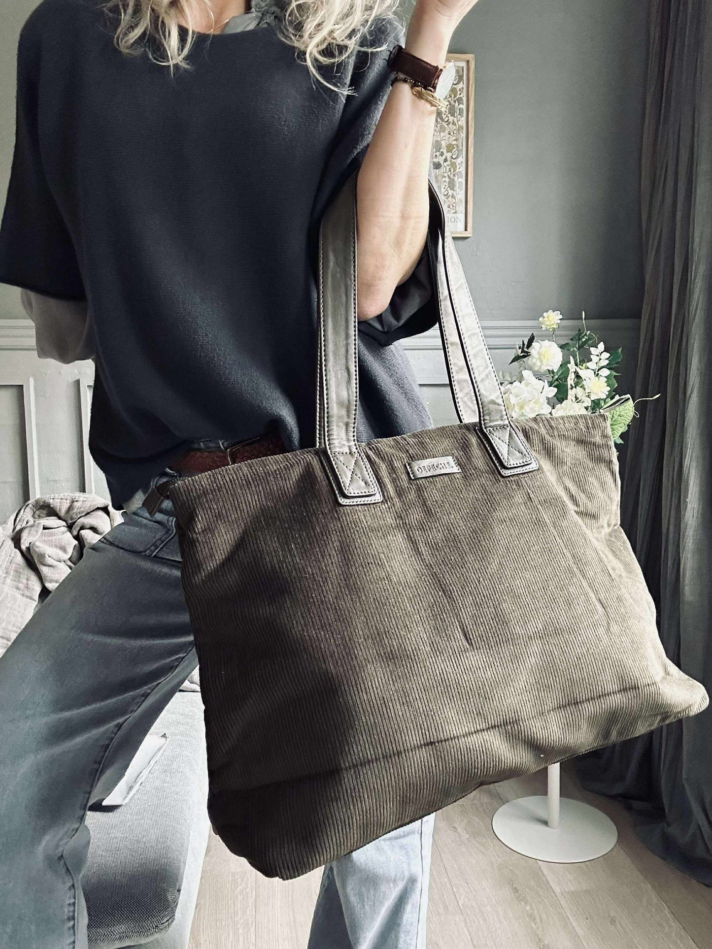 Shopper Fløjl - Army