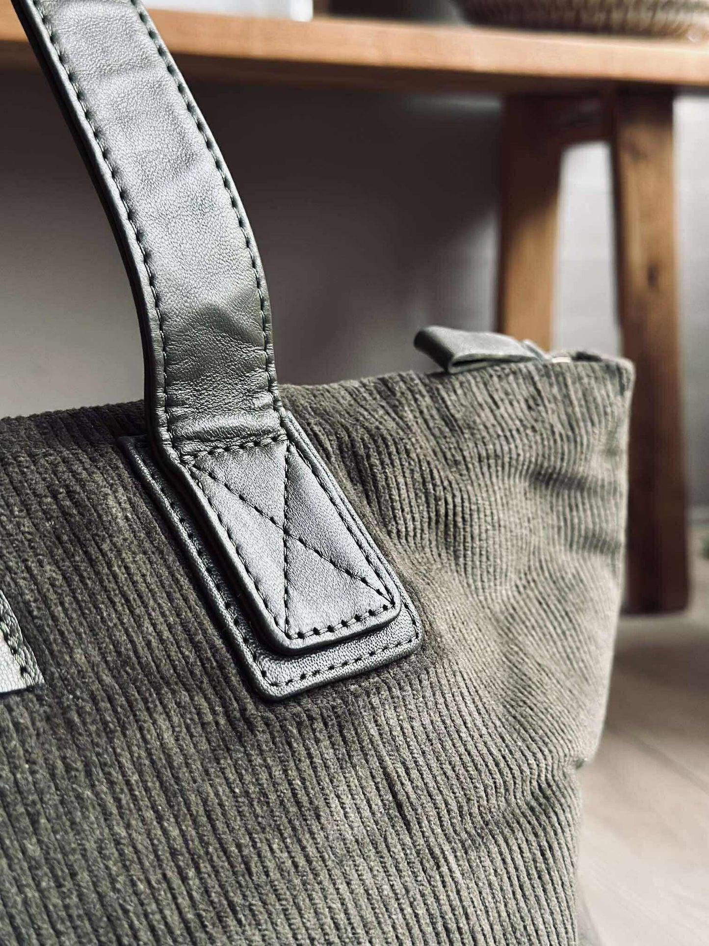 Shopper Fløjl - Army