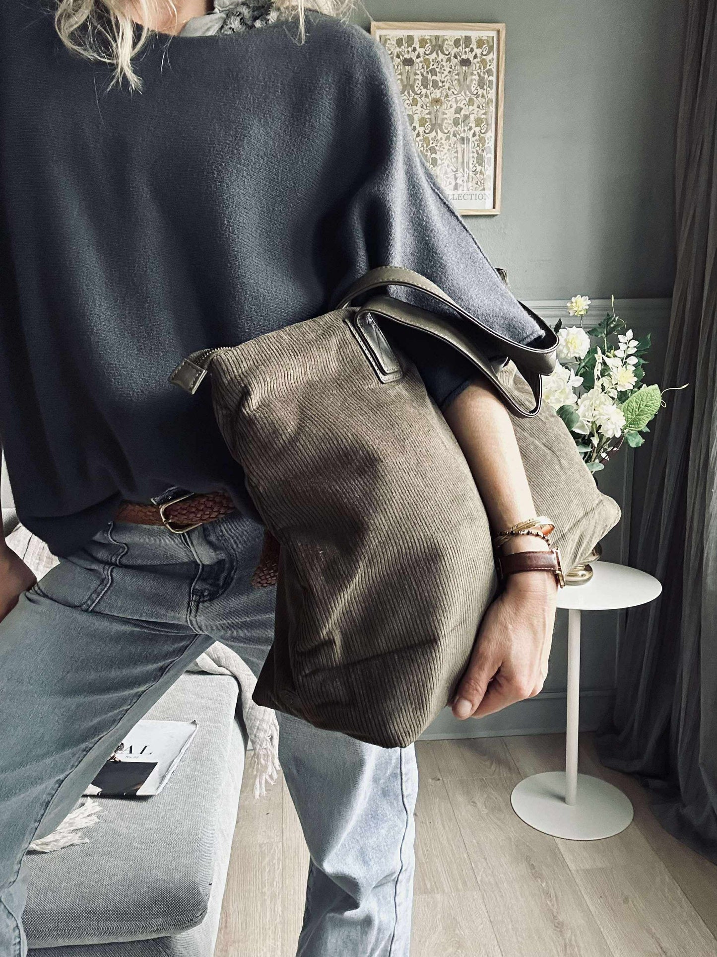 Shopper Fløjl - Army