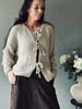 Cardigan med sløjfer - Beige