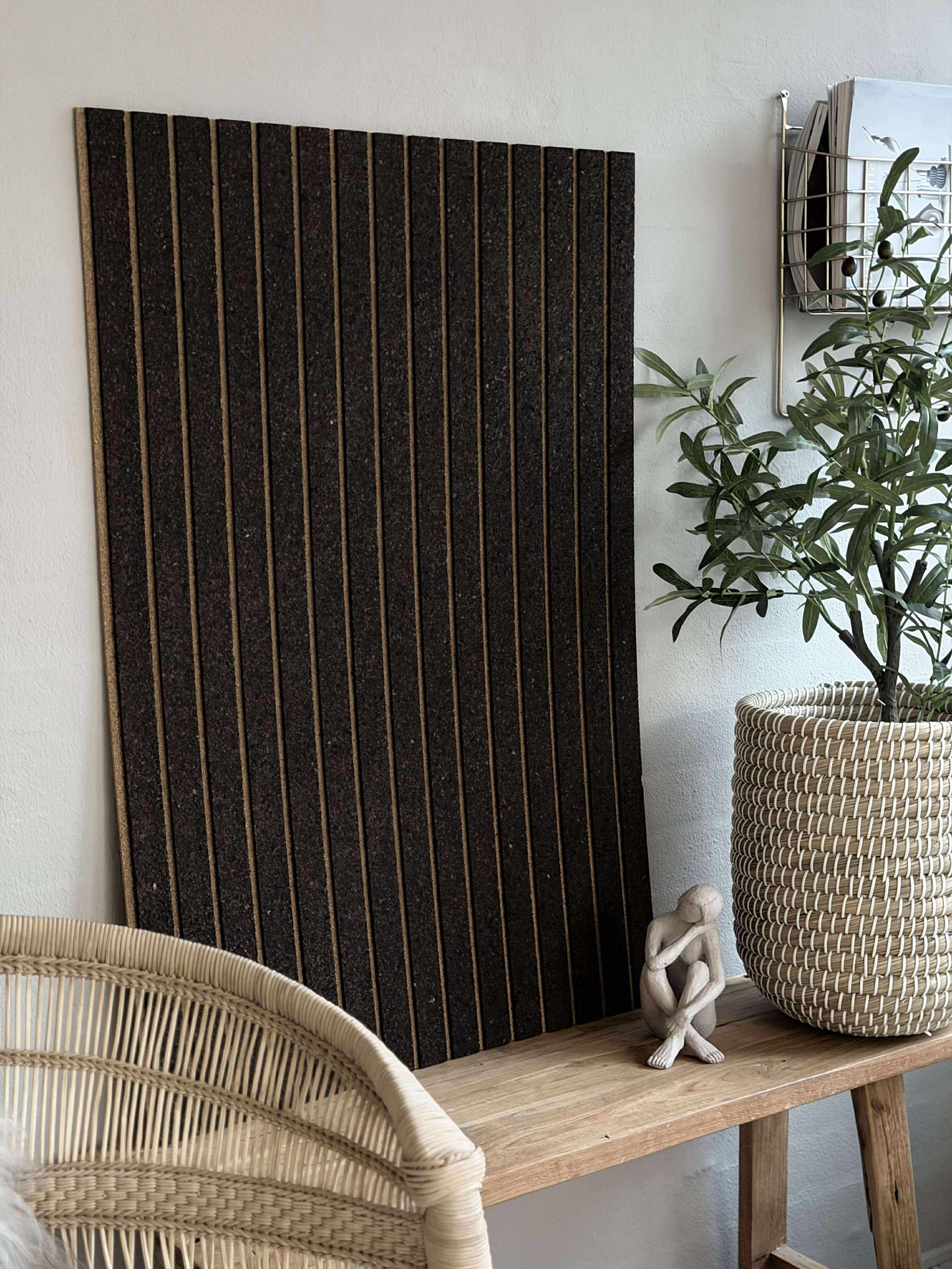 Korkplade med panel effekt NEW Dark - Støjdæmpende