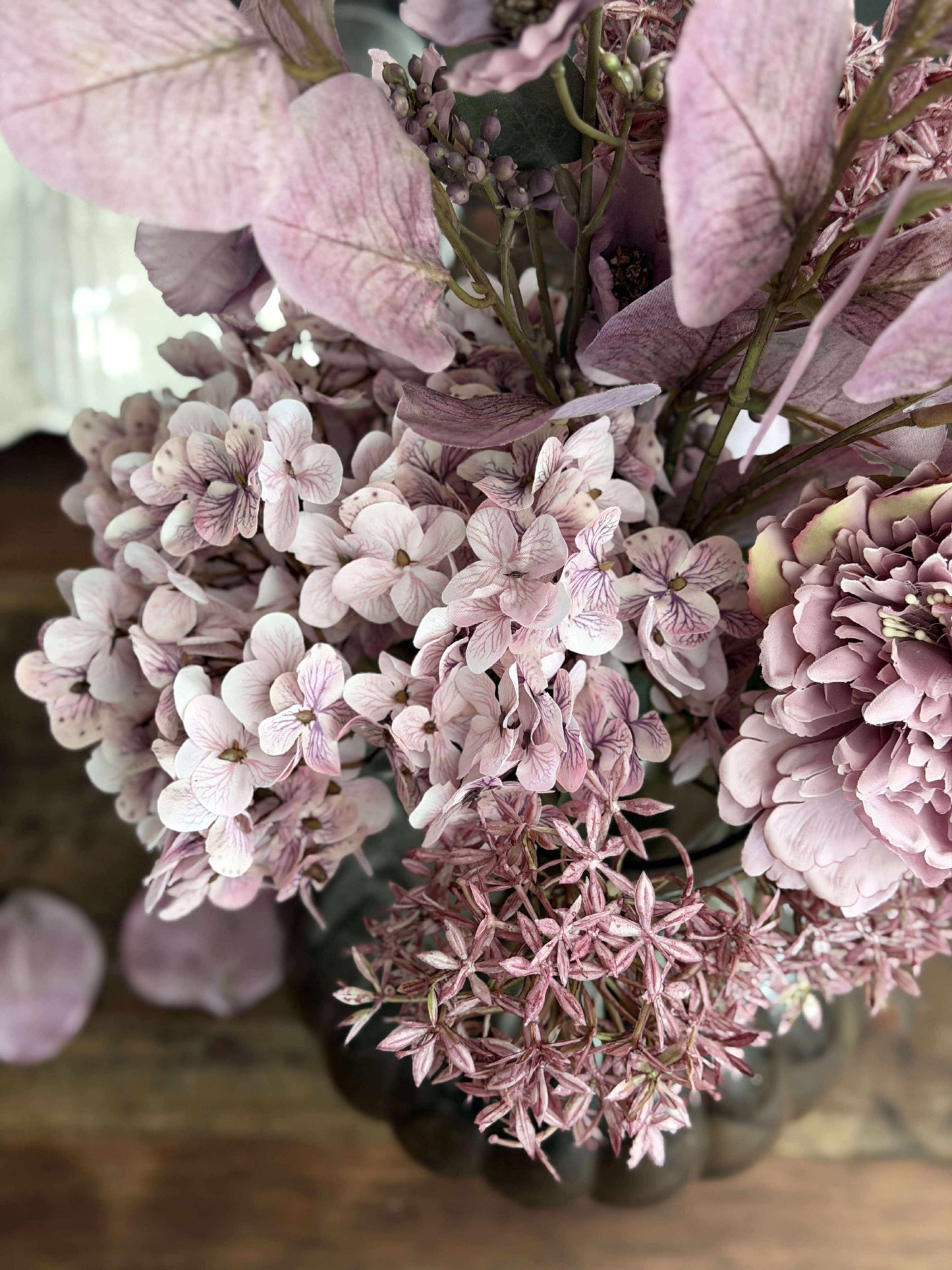 Buket med hortensia - Syren / pink