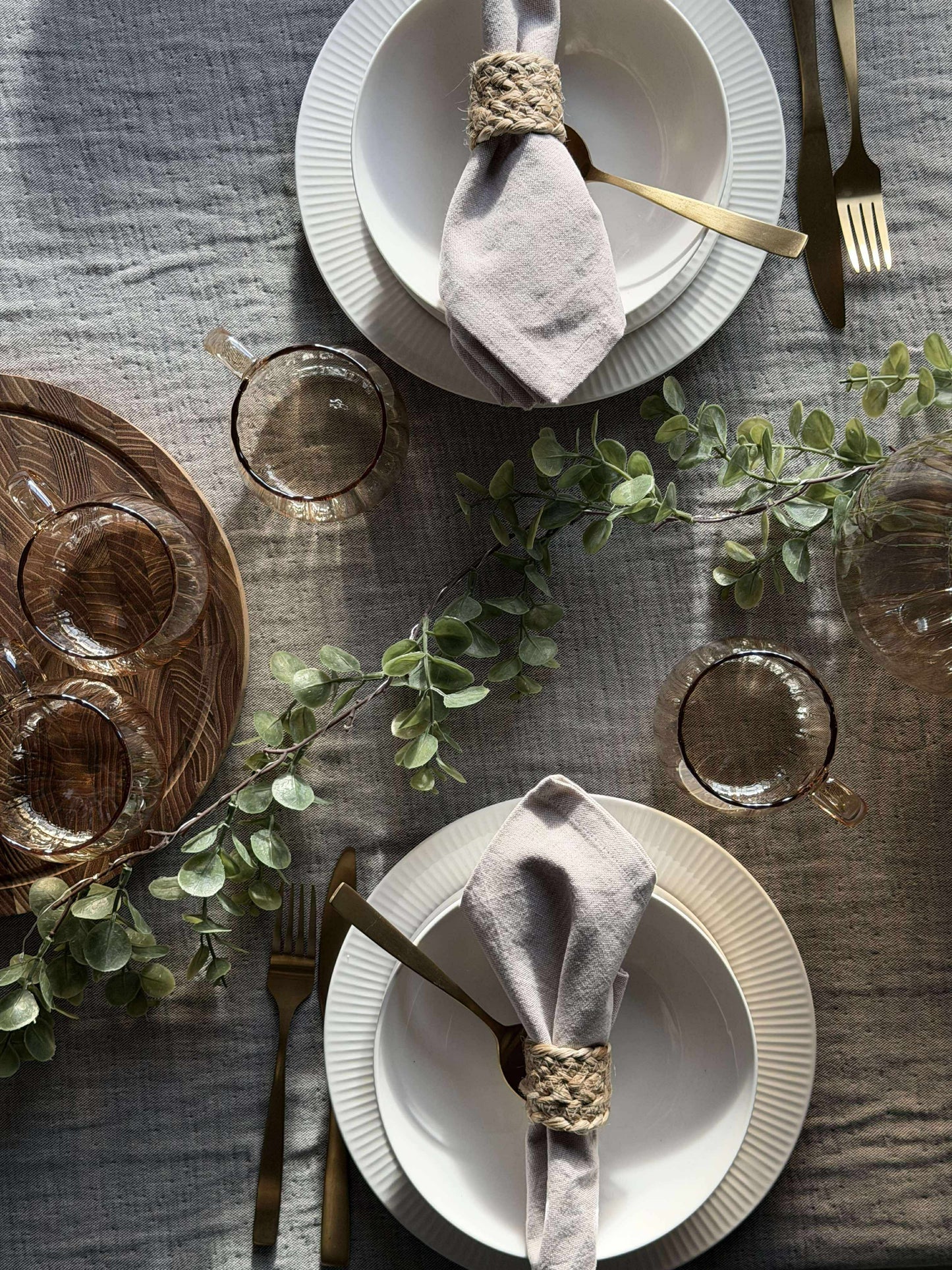 Glaskopper med riller - 4 stk.